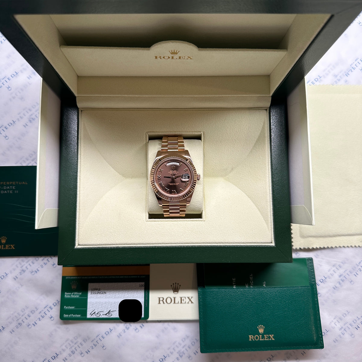 Day-Date II Brown Dial 218235 / 41 mm / Box and Paper / 2015