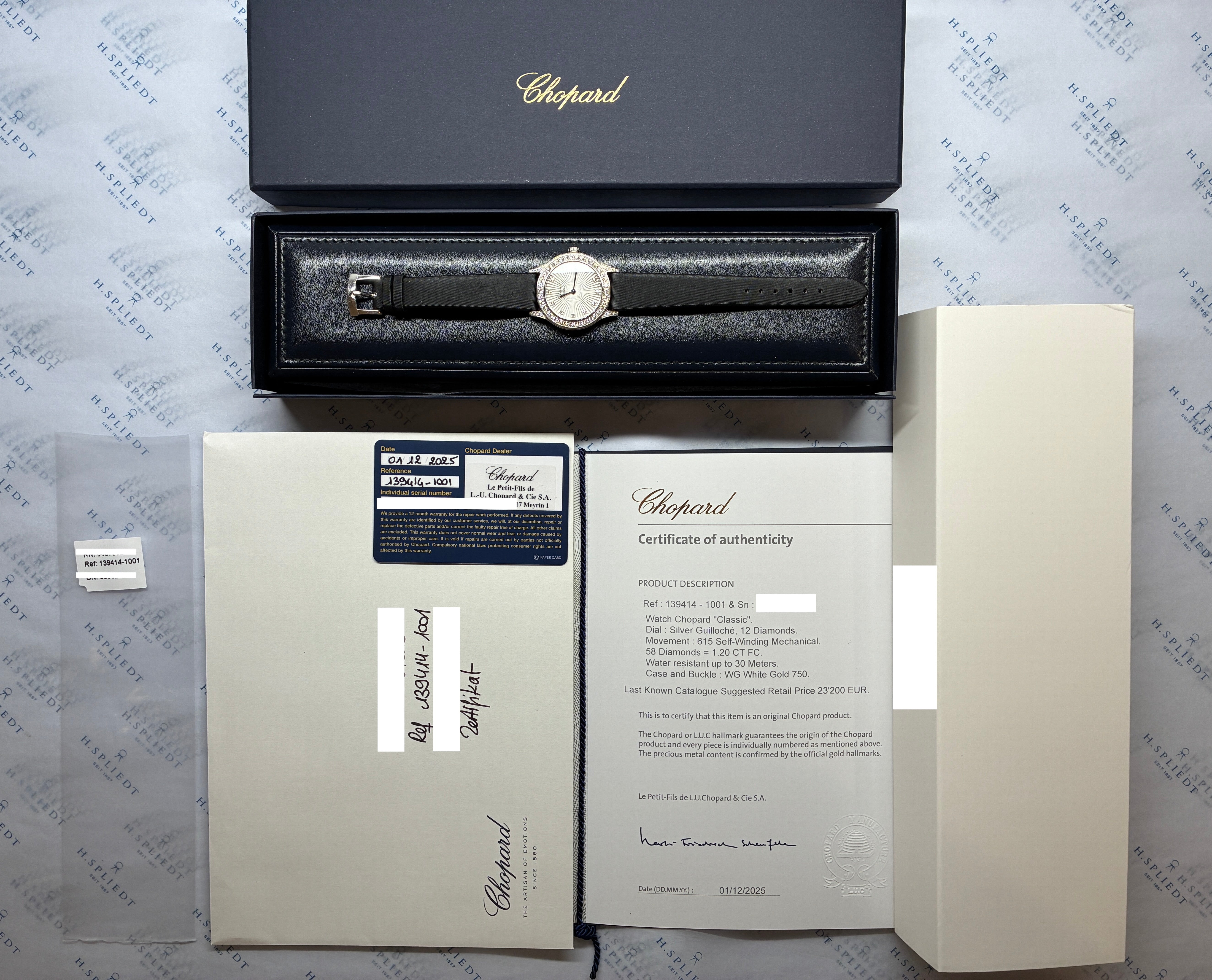 Classic / Diamonds / Whitegold / Box / Certificate of authenticity / Retail price EUR 23.200,00
