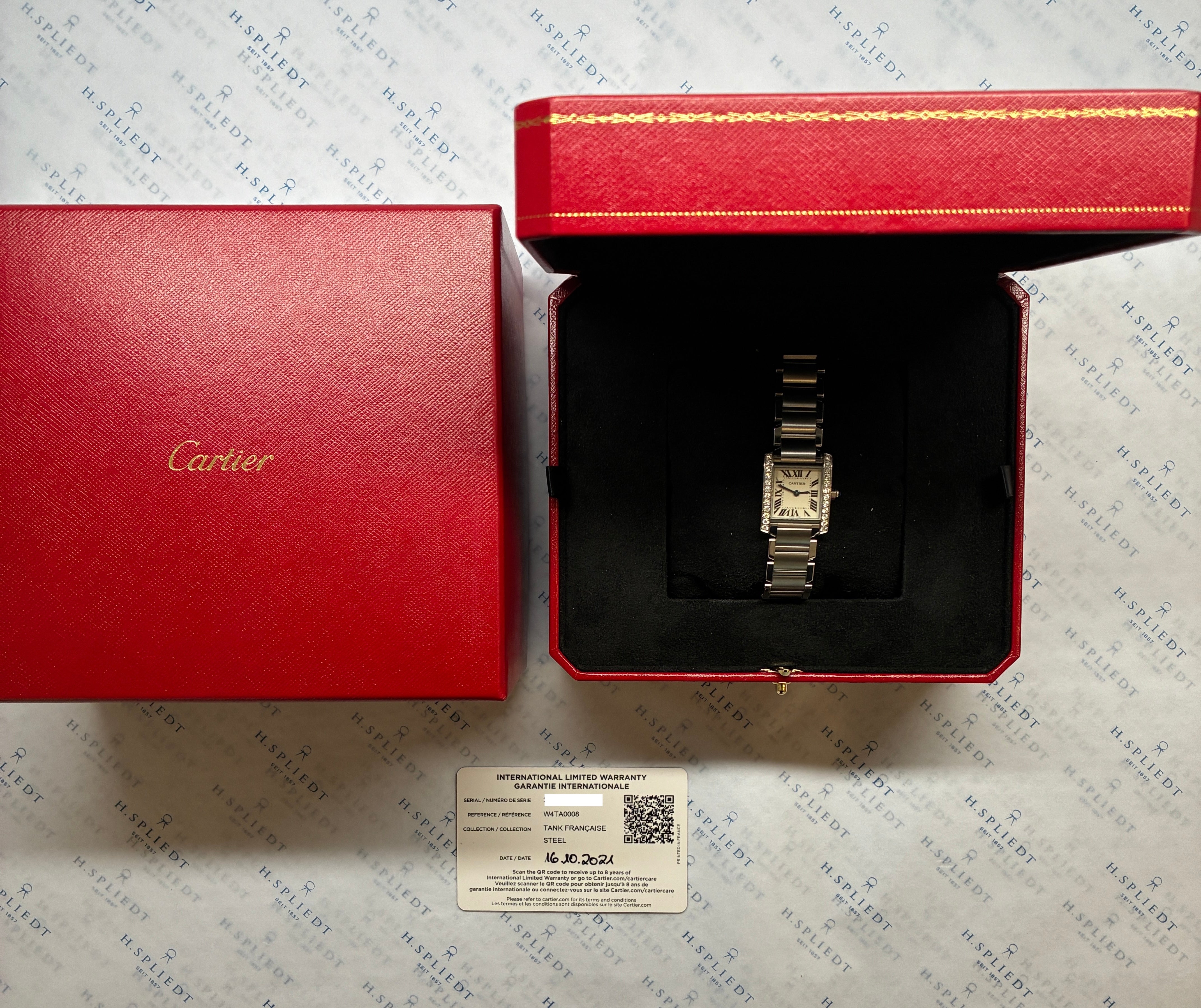 Cartier Tank Française / Edelsteinbesetzt / Full-Set / 2021