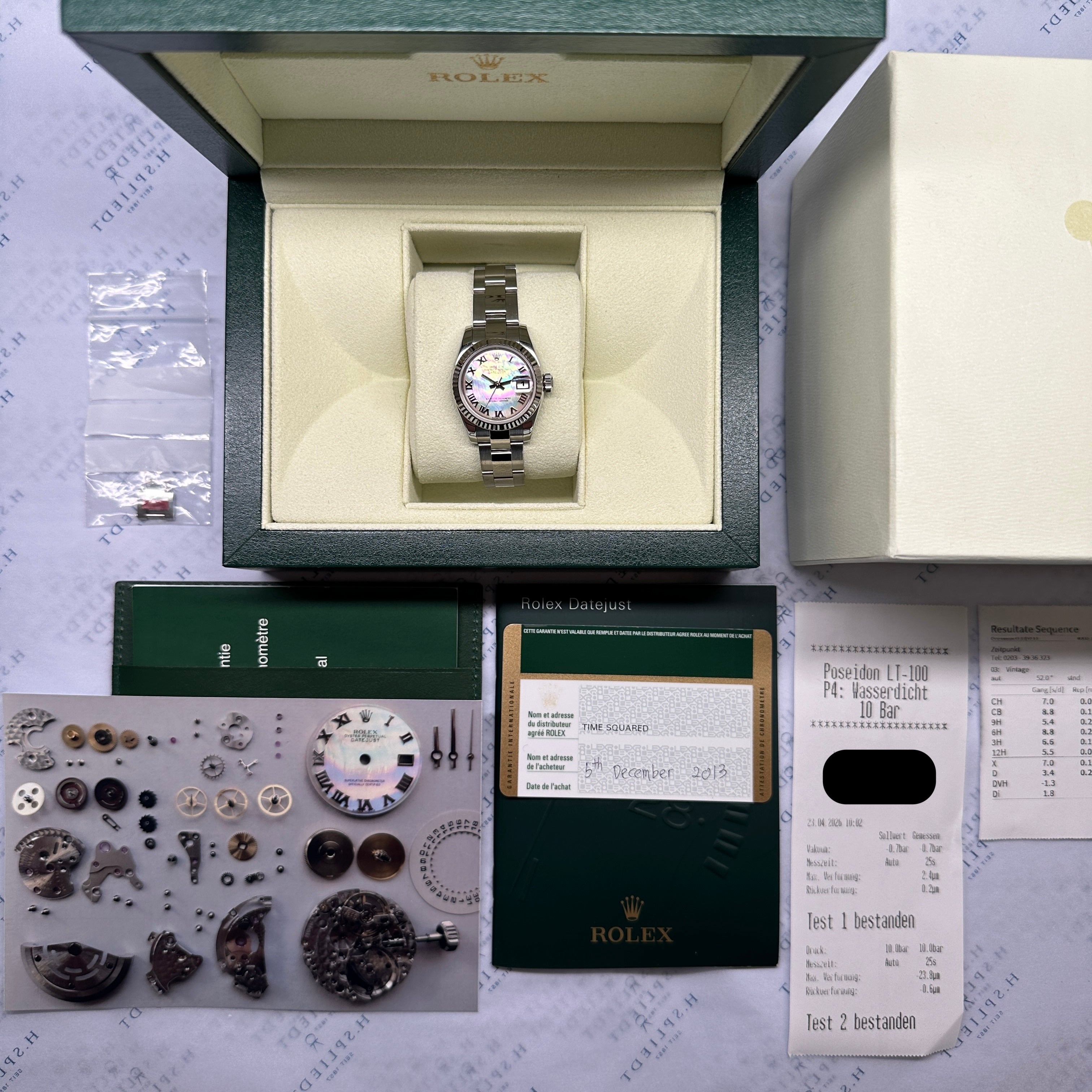 Lady-Datejust 179174 Mother of Pearl 26 mm / Whitegold Bezel / Full Set / Service 2026 / 2013