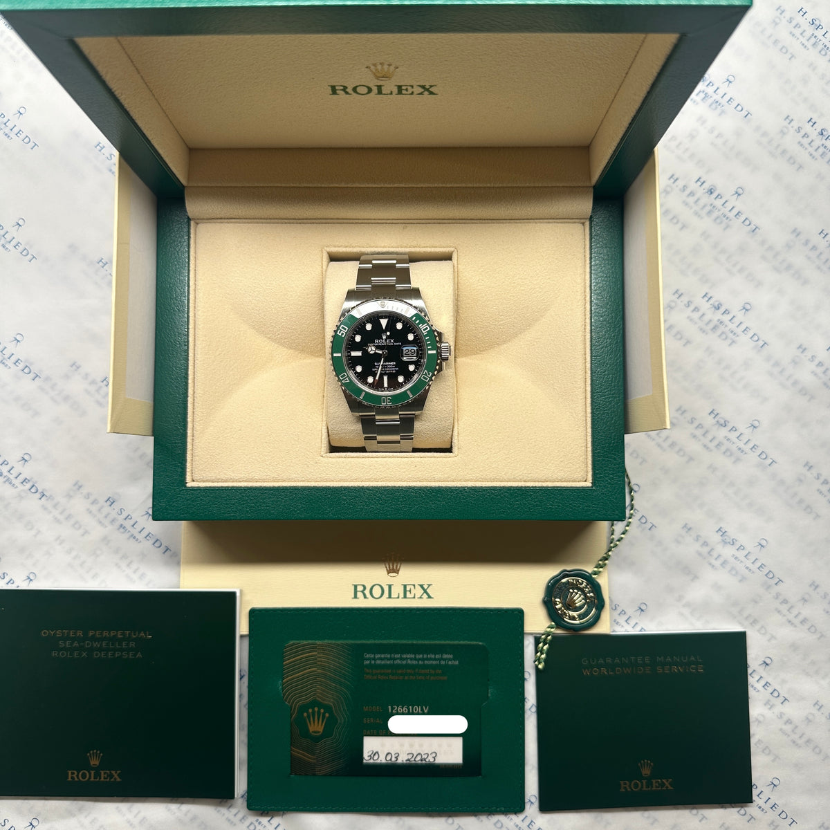 Submariner Date „Starbucks“ / very good condt. / Full links / Full-Set / 2023