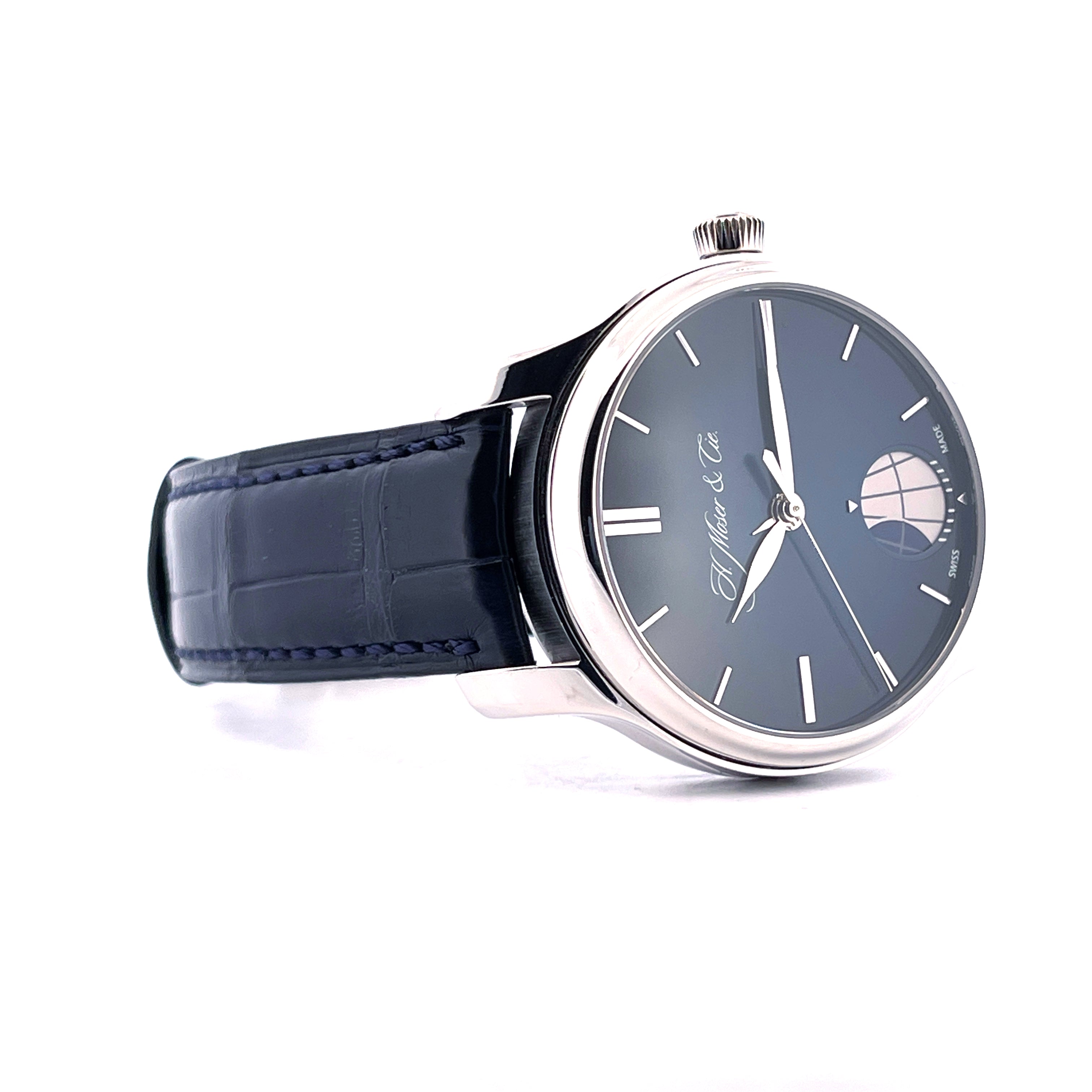 Moser - Endeavour Moon Platinum Blue / 2. Armband / Full Set / premium Condition / 2017 - [product_sku]