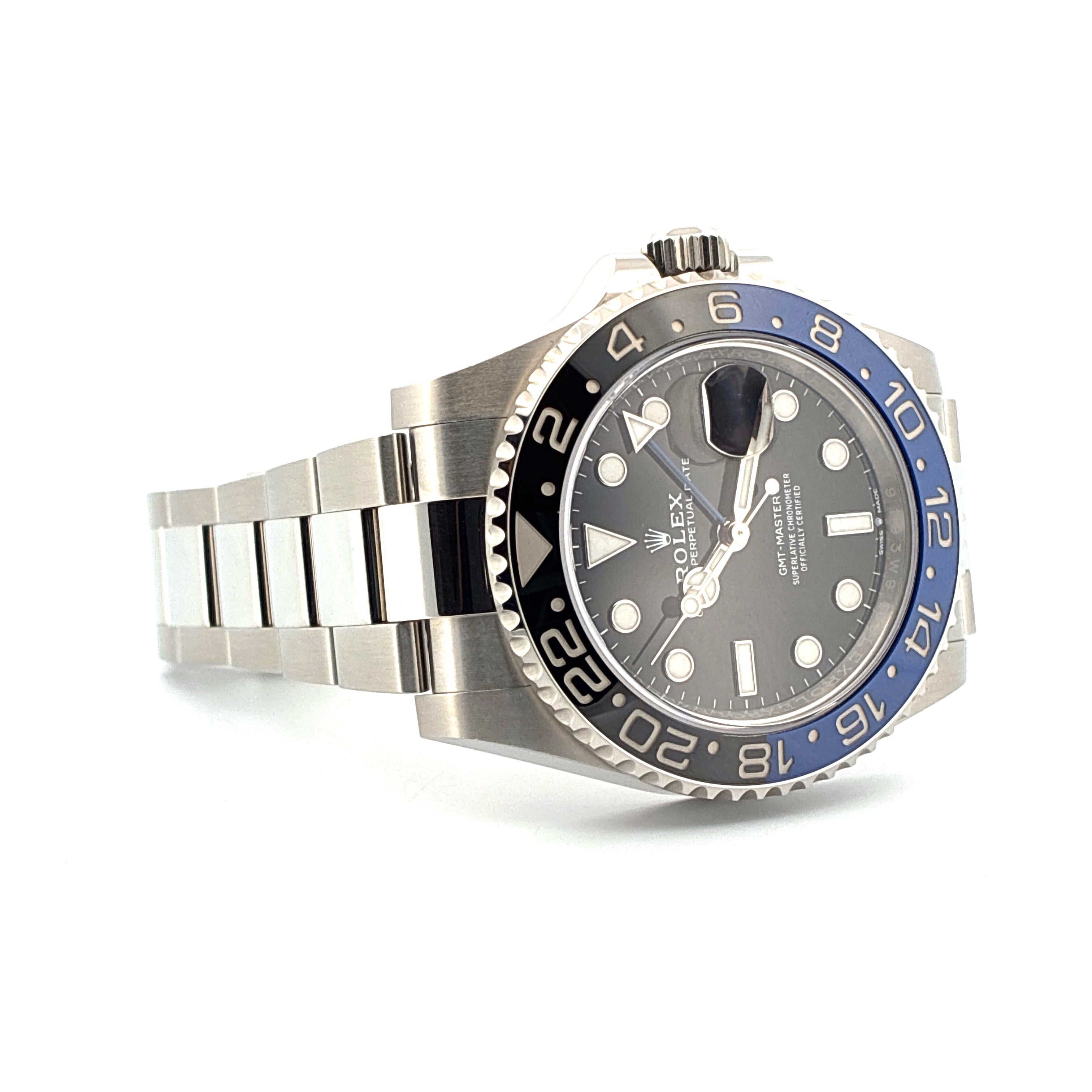 Rolex GMT-Master II Batman Automatik Stahl Gehäuse 40 mm mit grauem Zifferblatt und bicolor Lünette