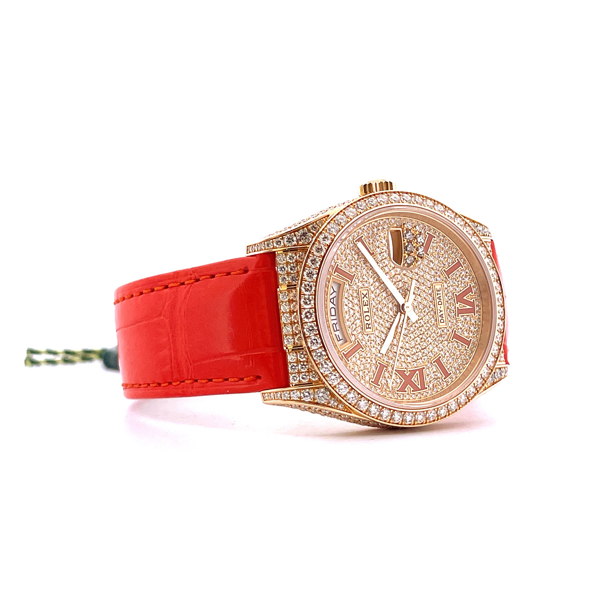 Rolex - Day-Date 36 Iced out (Orange) - Juwelier Spliedt