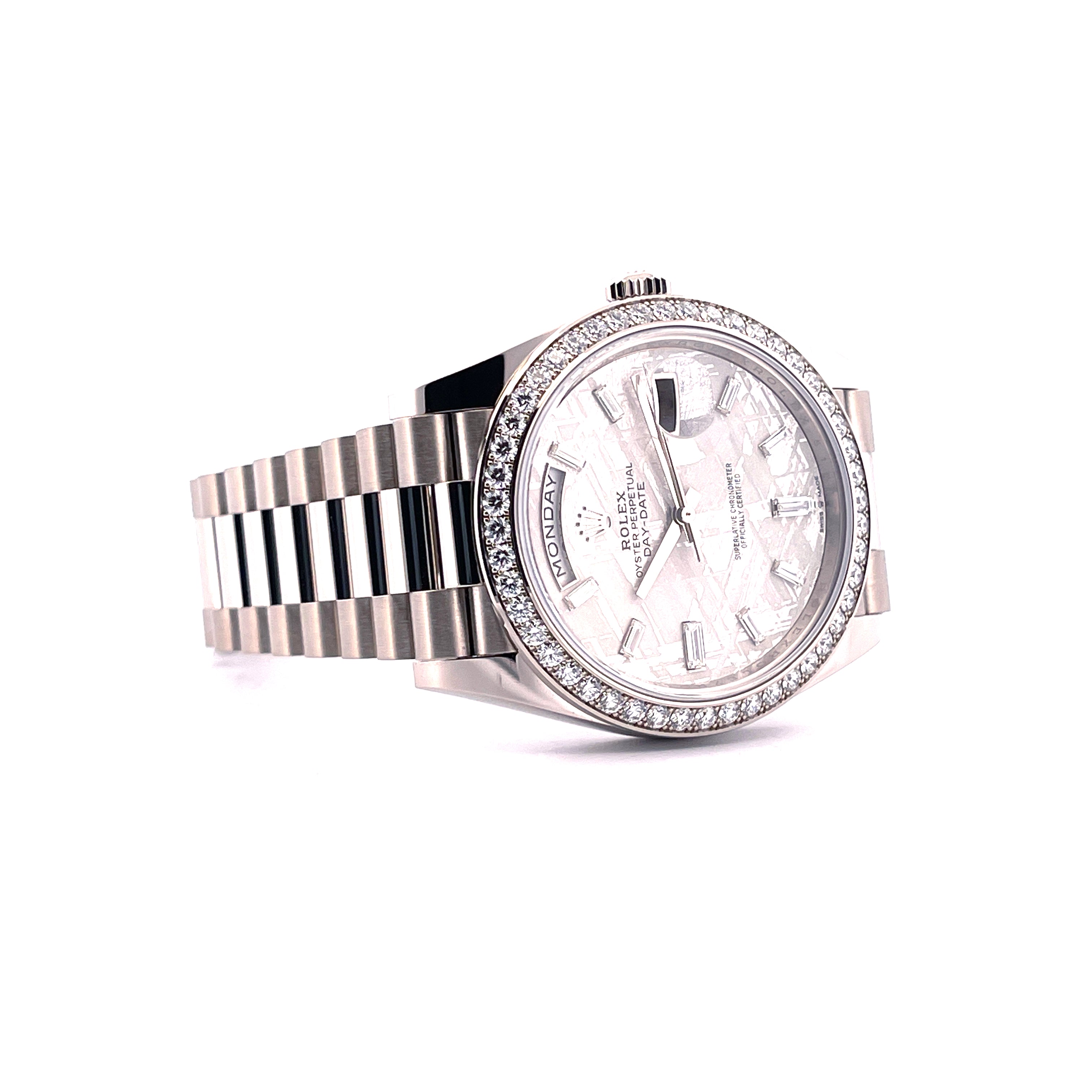 Rolex - Day-Date 40 Whitegold Meteorite Baguette Dial Diamonds / Box & Paper / Unworn / 2025 - [product_sku]