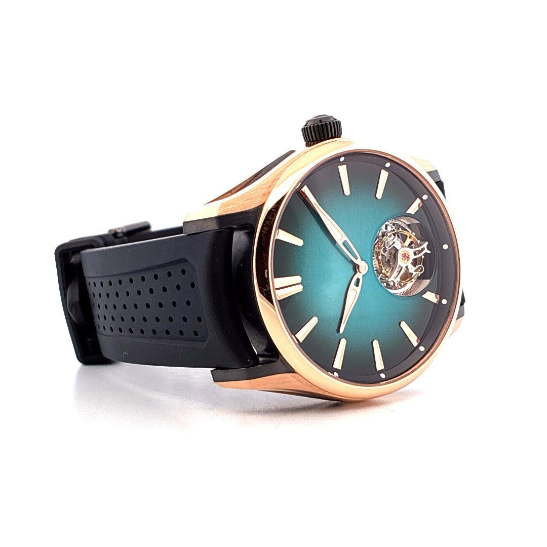 Moser Pioneer Tourbillon - Blue Lagoon Dial - zwei zusätzliche Armbänder - sehr guter Zustand (2024)