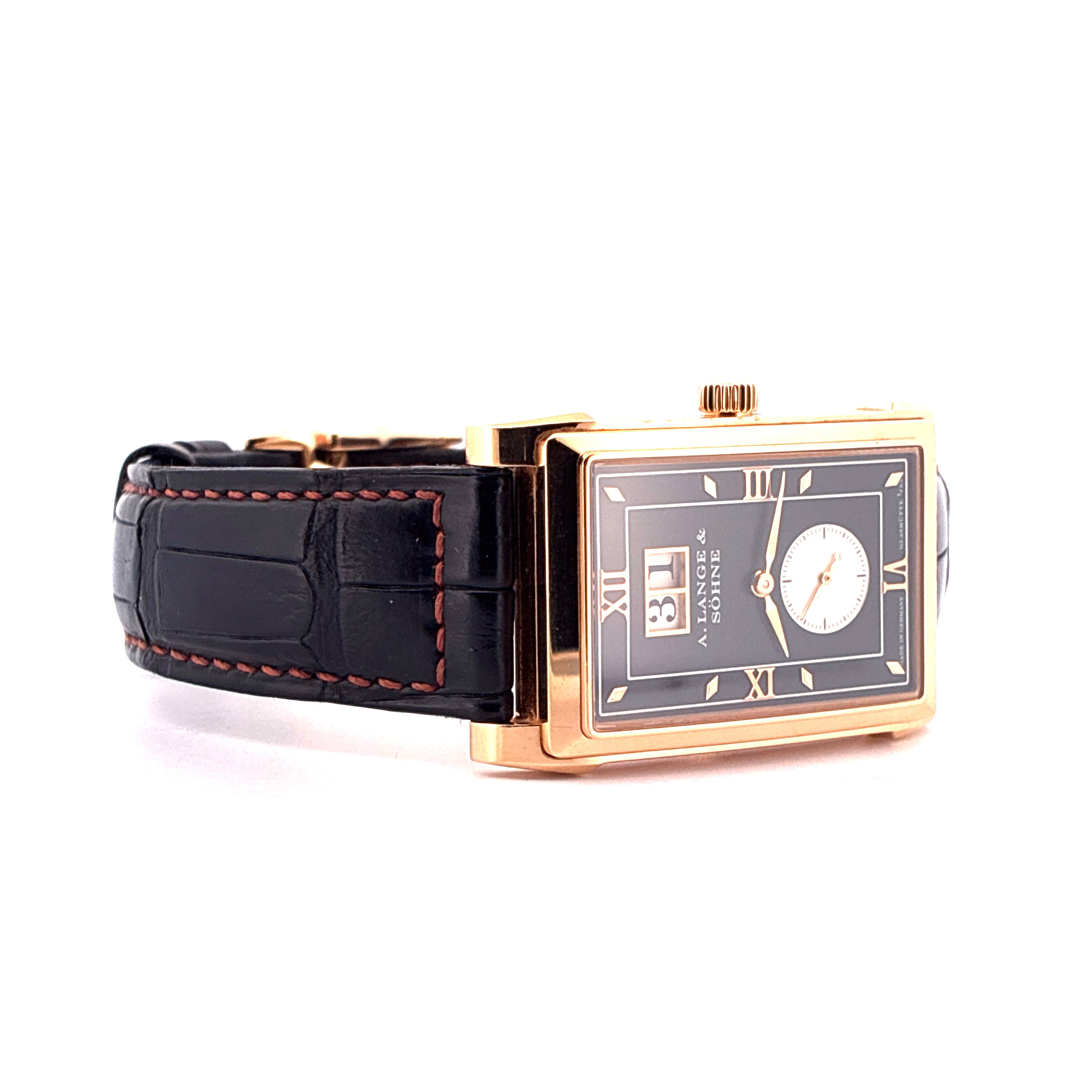 Cabaret / Folding clasp / Pin buckle / Panorama Date / Roségold / First Invoice / leather strap / Pusher / Black Dial Full-Set / 2003