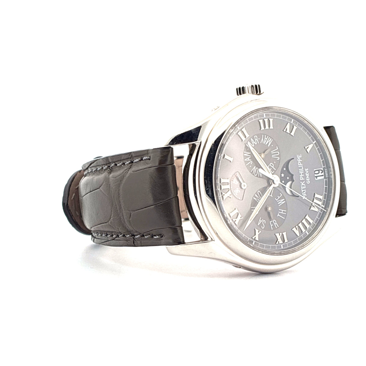 Annual Calendar / Platinum / Grey Dial / 3 Straps / Box & Papers / 2005