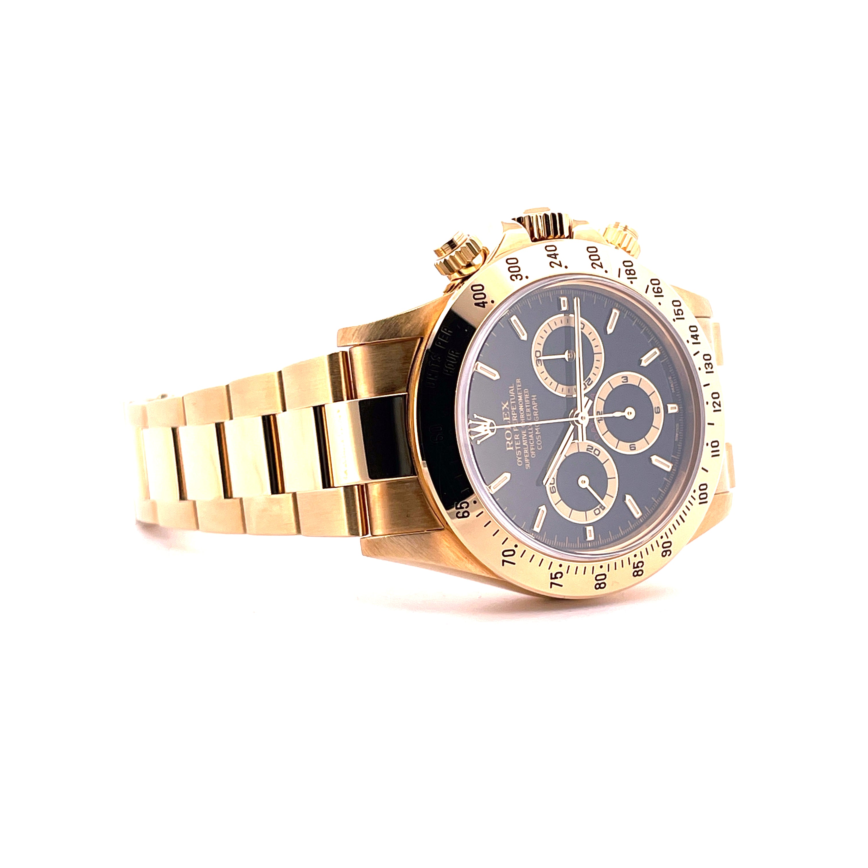 Rolex - Daytona Yellowgold 18 kt Ref.16528 Black Dial / Premium Set / very good Condition / LC100 / 1998 - [product_sku]