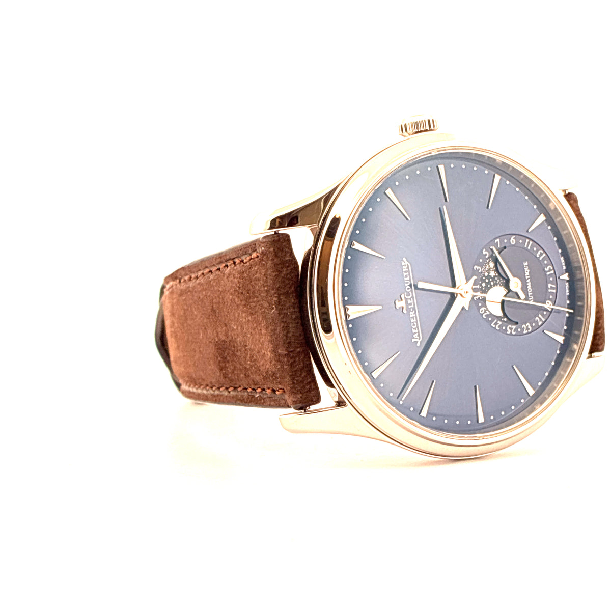 Master Ultra Thin Moonphase / Blue Dial / Folding Clasp / 2nd Strap / Pusher / very good condt.