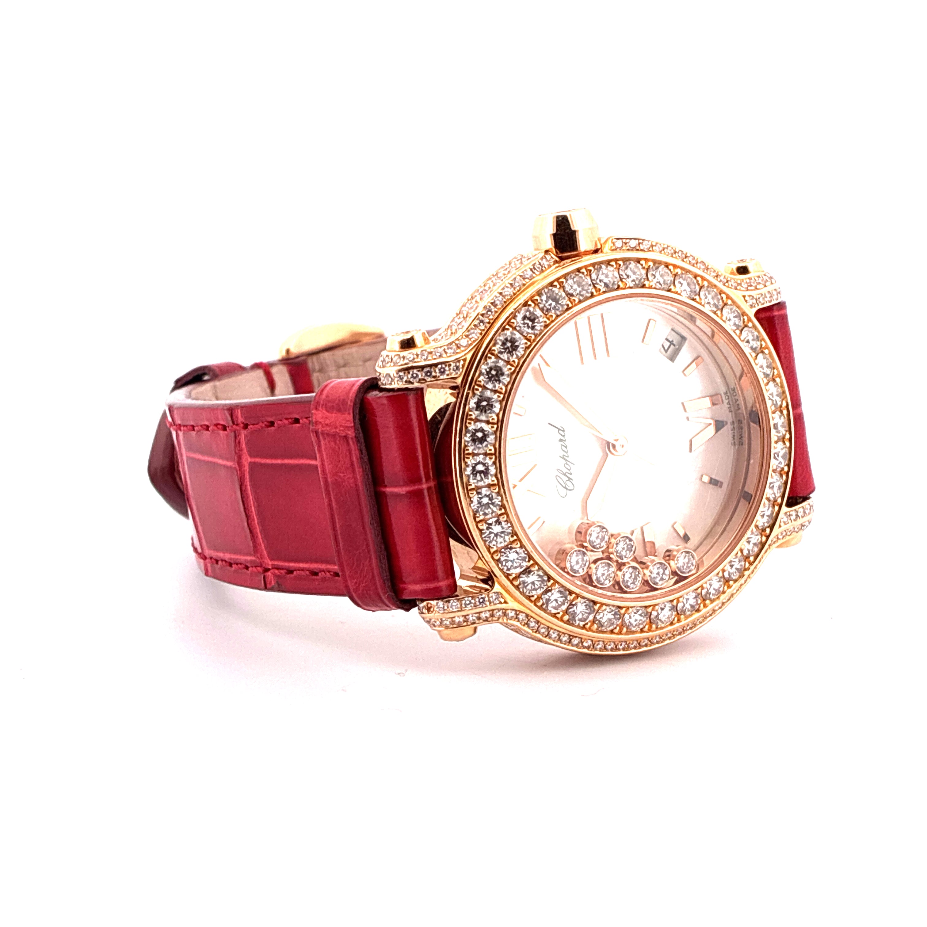 Happy Sport Quarz / MOP Dial / Diamonds / Red Gold / very rare / Box / Certificate of authenticity / Retail price EUR 74.000,00