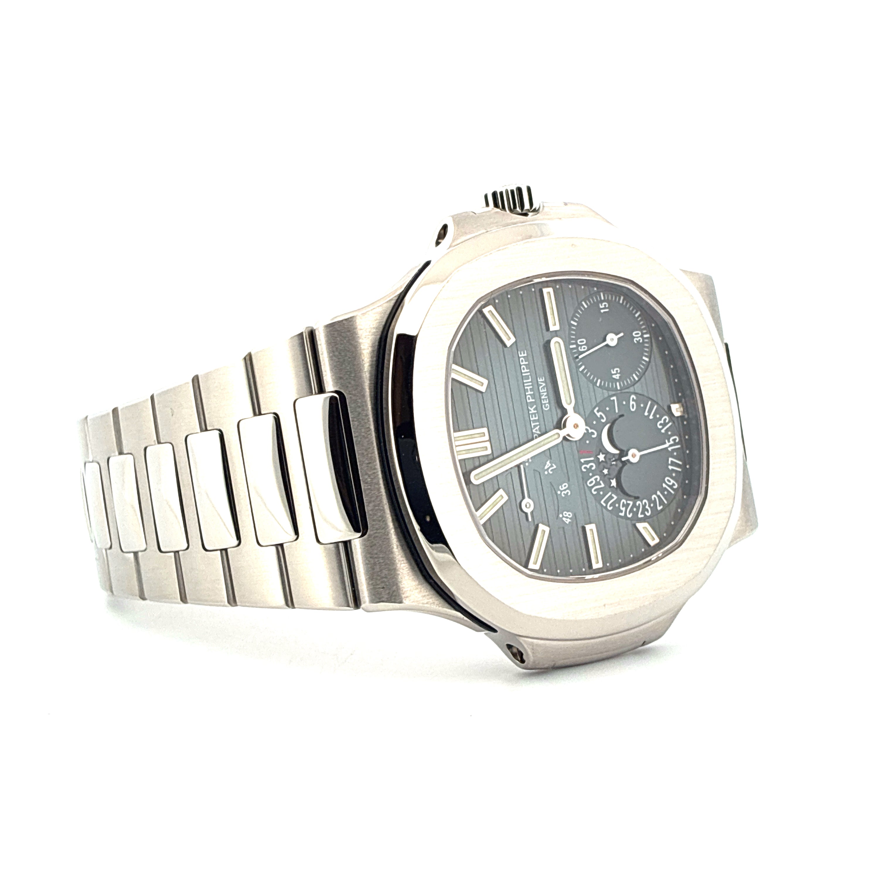 5712/1A-001 / very good Condition / Date - Moonphase - Power-Reserve / Patek Service 2025 / Blue Dial / Full-Set / Germany 2007