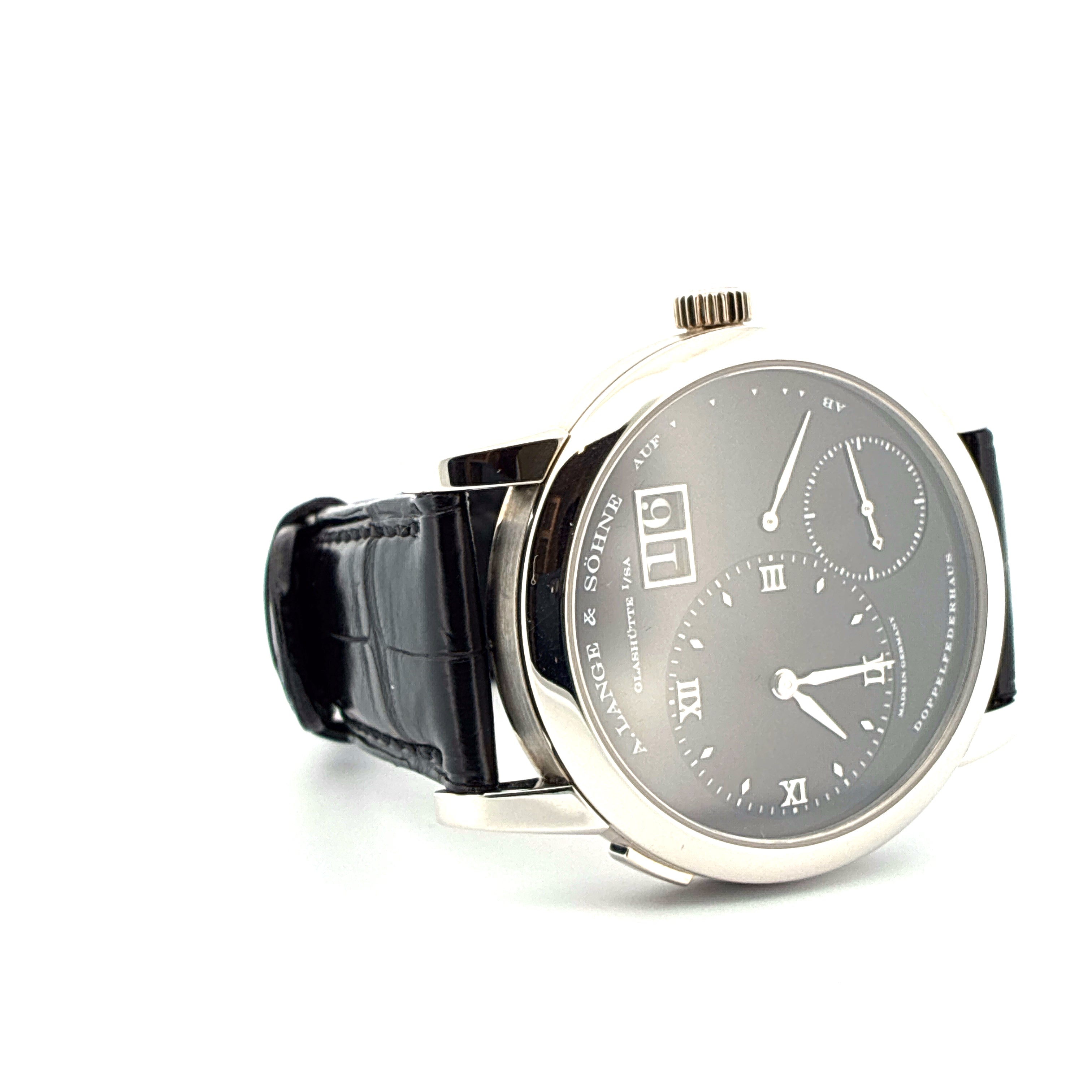 Lange 1 / Very good Condt. / Black dial / Platinum / Box