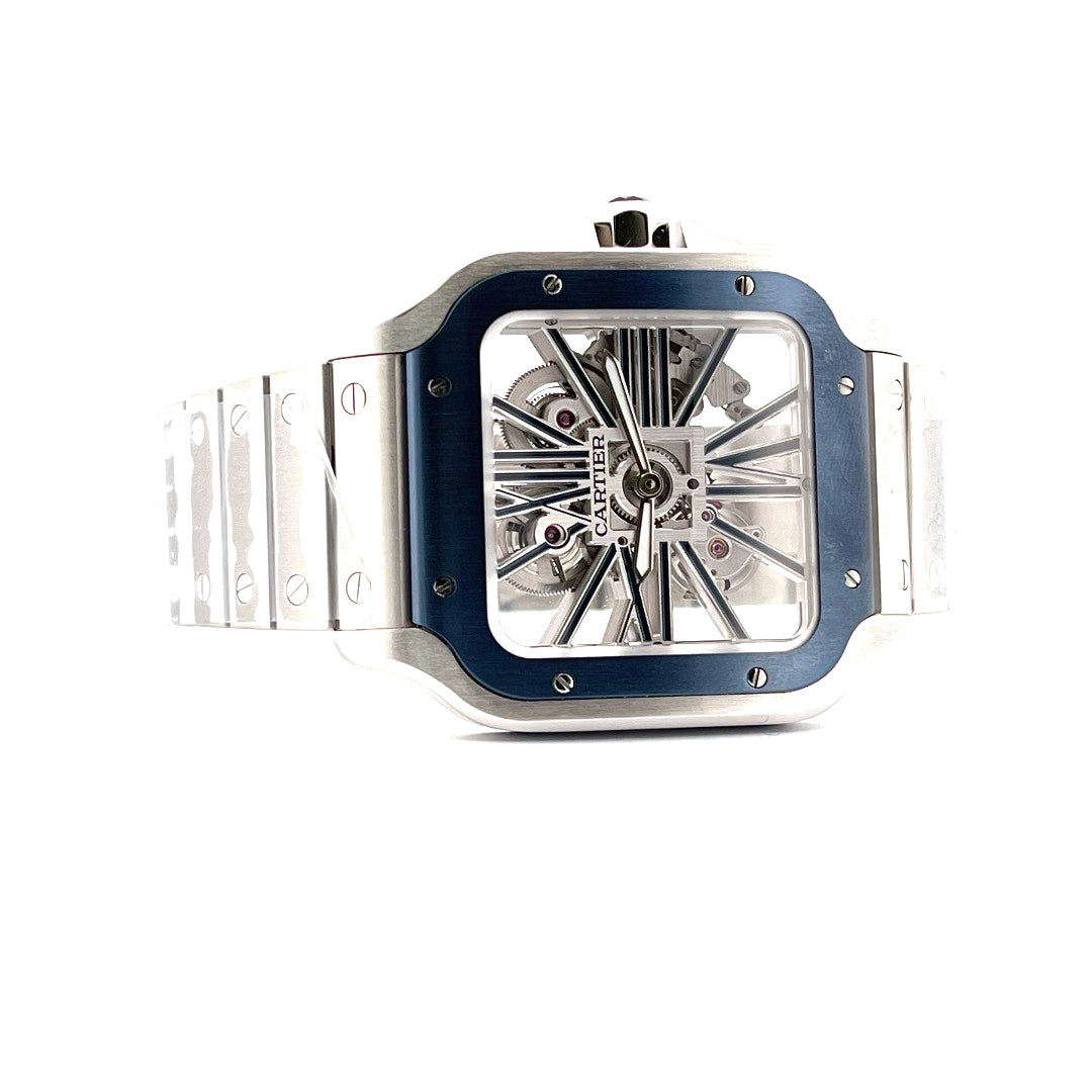 Cartier - Cartier Santos Skeleton Blue - Juwelier Spliedt