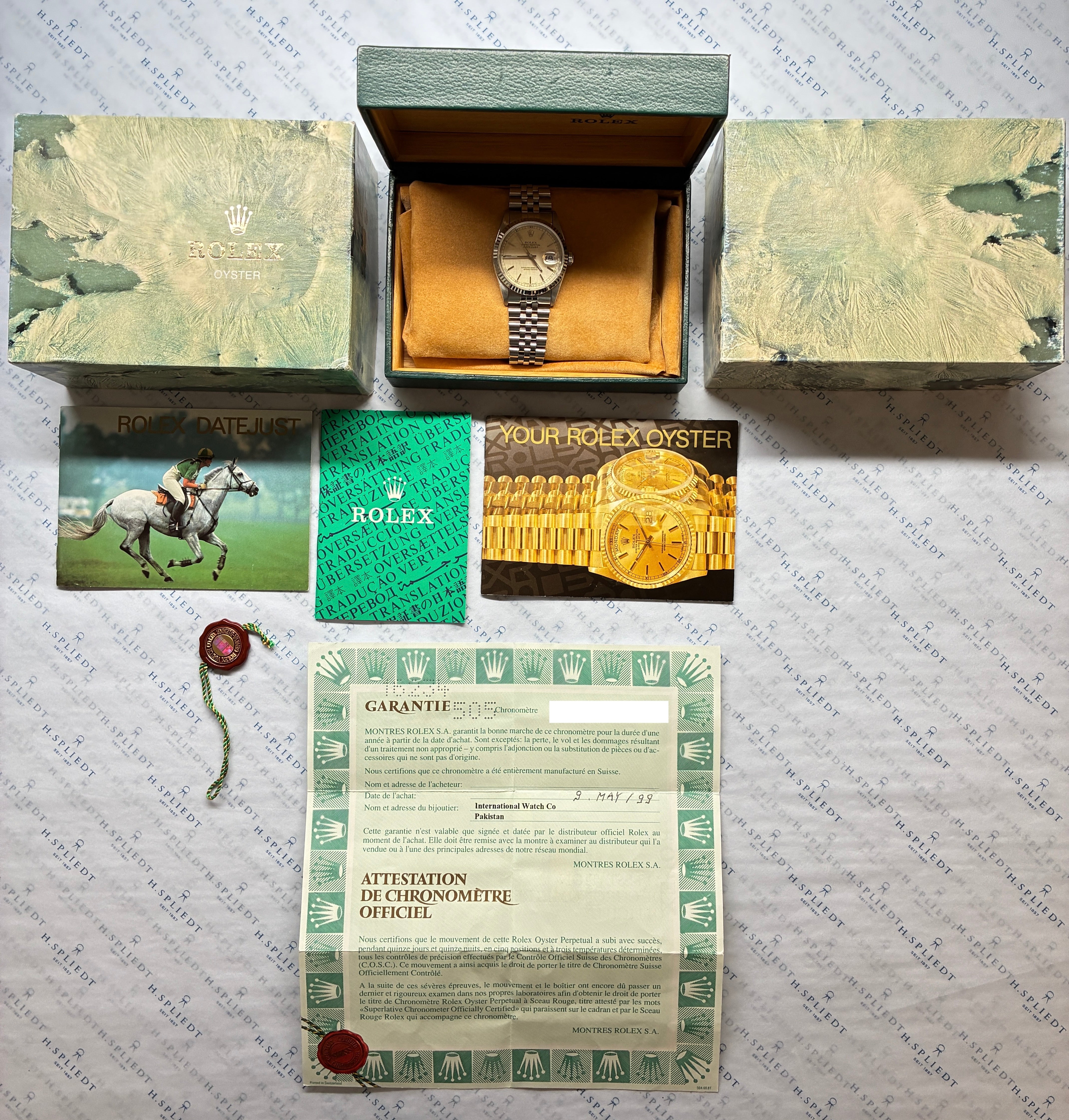 Datejust 36 Silver Linen / Box & Paper -1999-