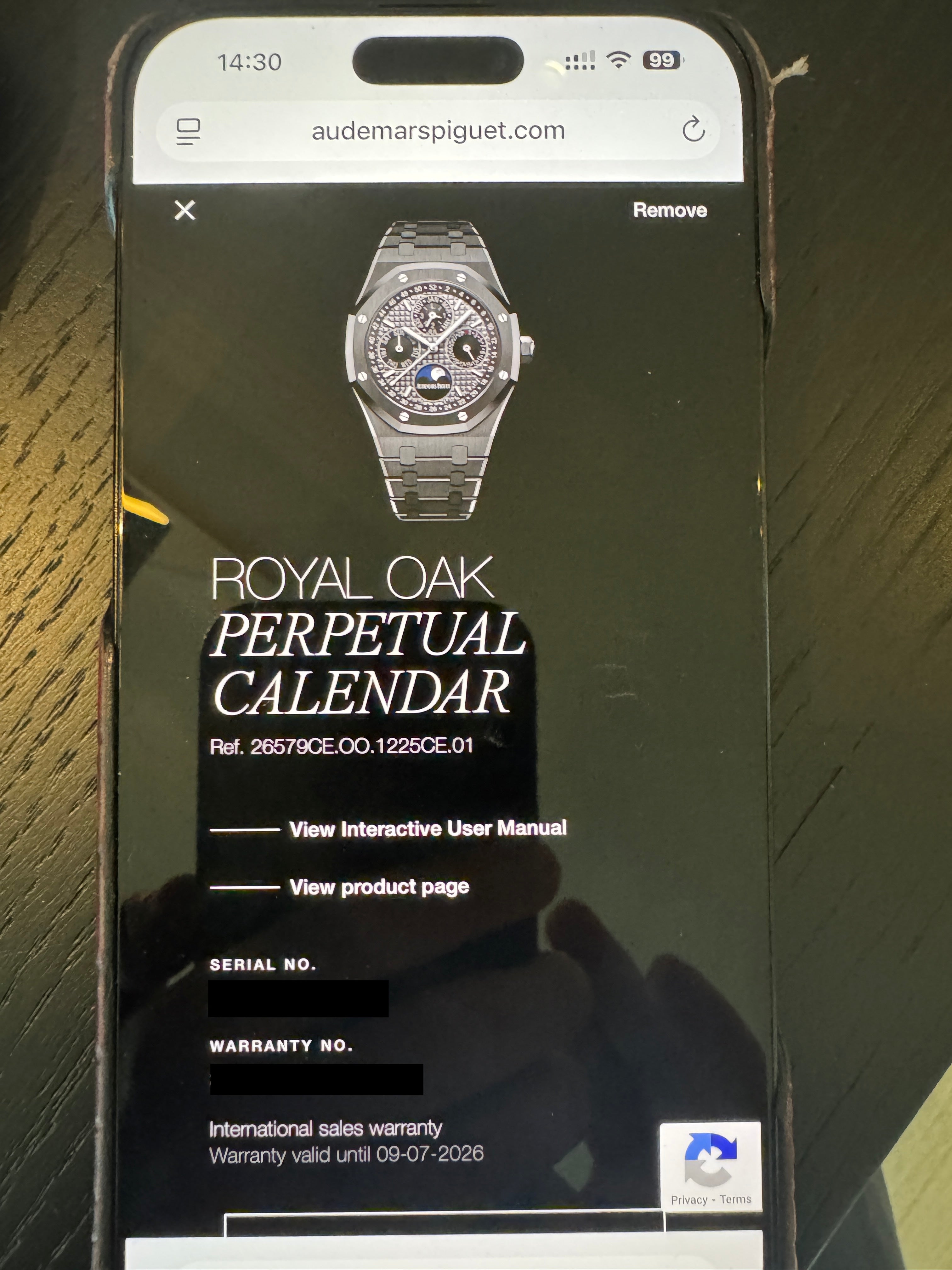 Royal Oak Perpetual Calendar Black Ceramic 26579CE / Service in 2025 / Jahr 2018