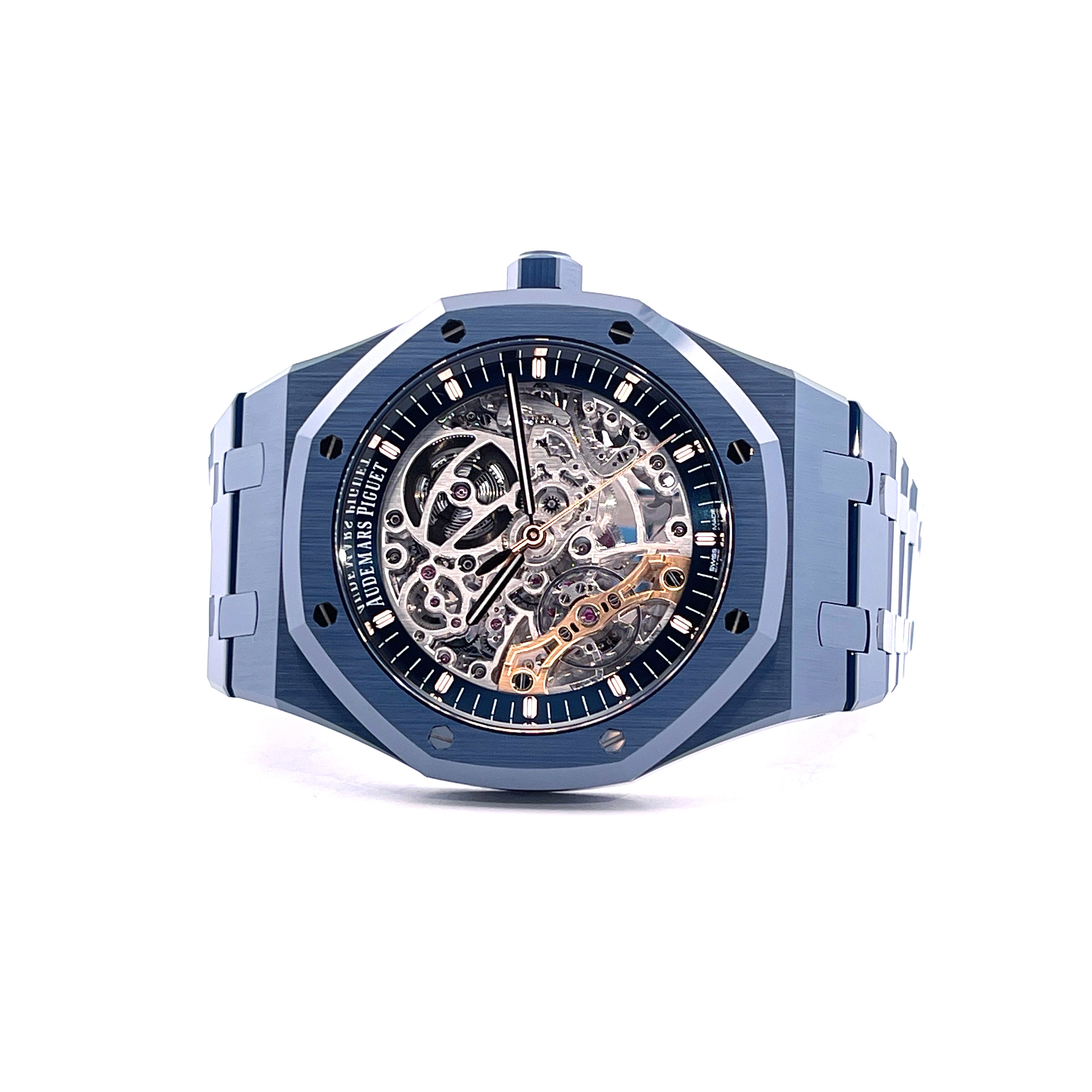 Royal Oak Blue Ceramic Double Balance Wheel Openworked / Bleu Nuit Nuage / Perfect Condition / Full Set / All Links / In Stock / Germany 2025