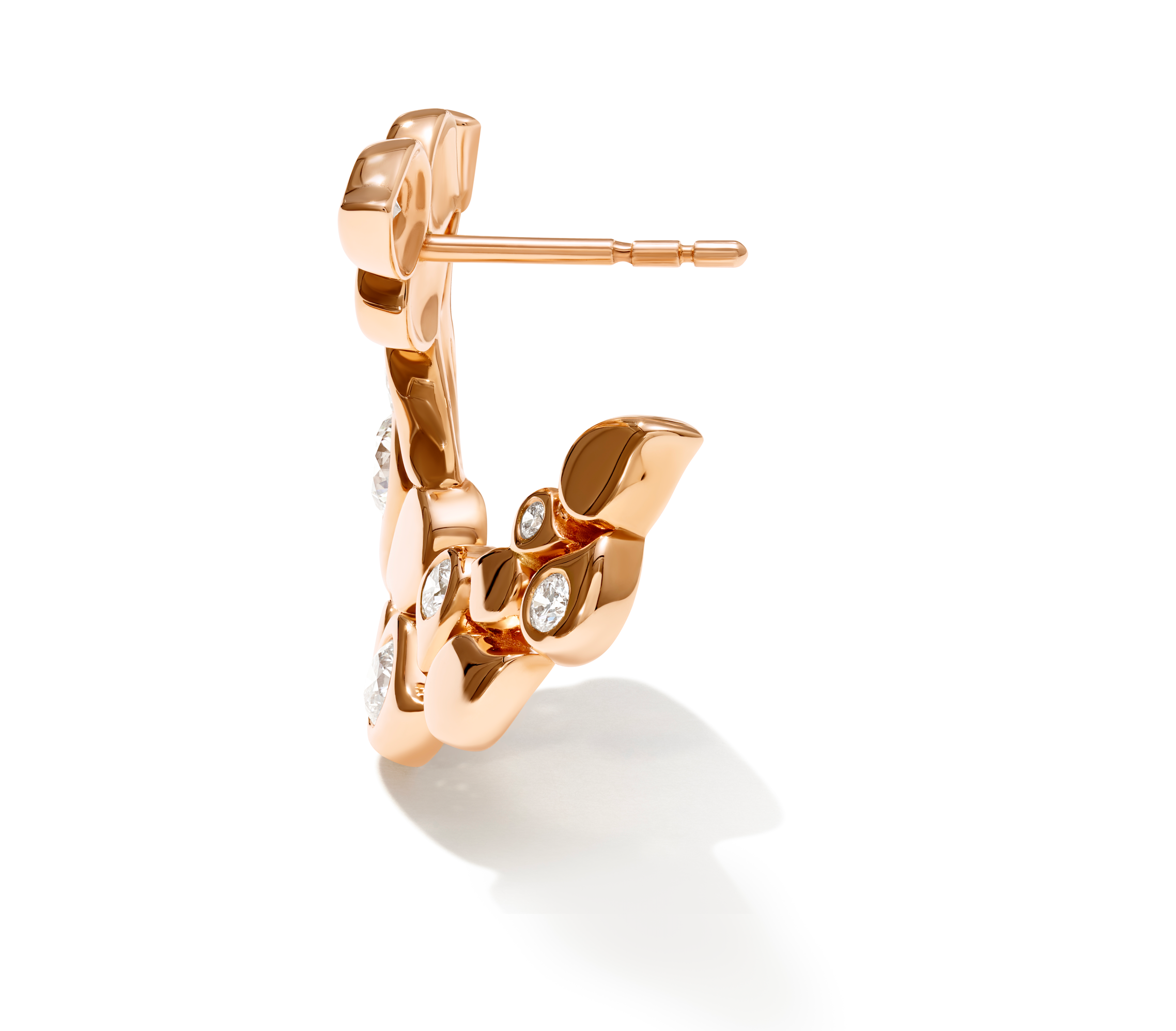 Ohrringe Snowflake Roségold mit Diamanten