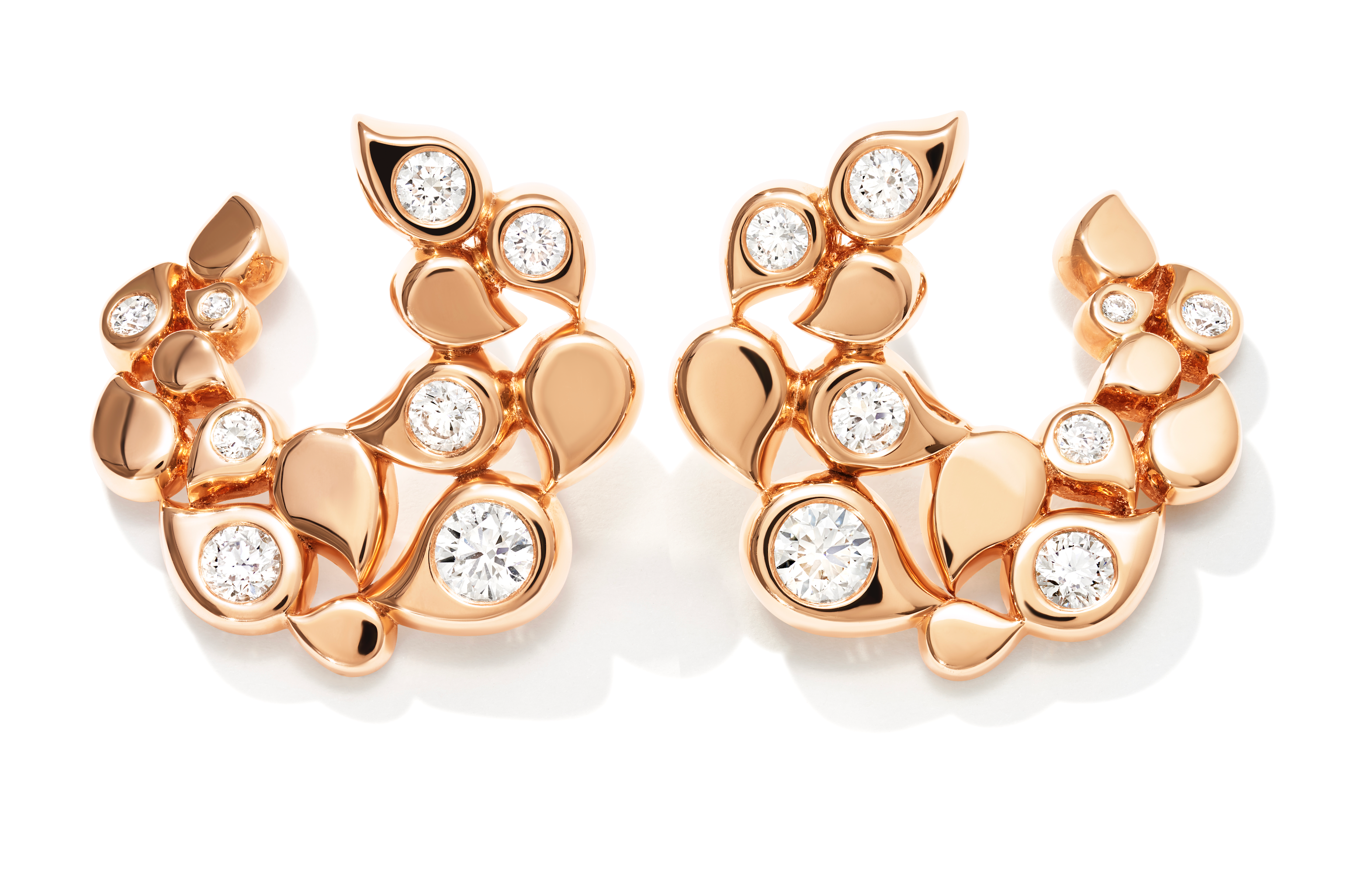 Ohrringe Snowflake Roségold mit Diamanten
