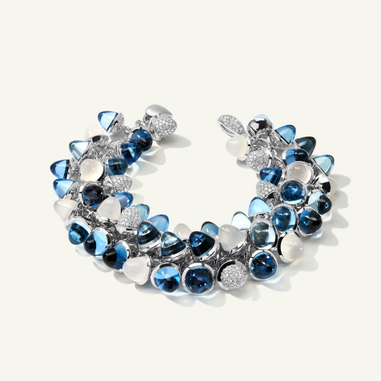 Armband Mikado Flamenco "Ocean" Weißgold