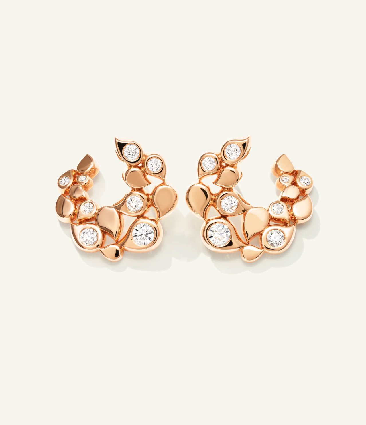 Ohrringe Snowflake Roségold mit Diamanten
