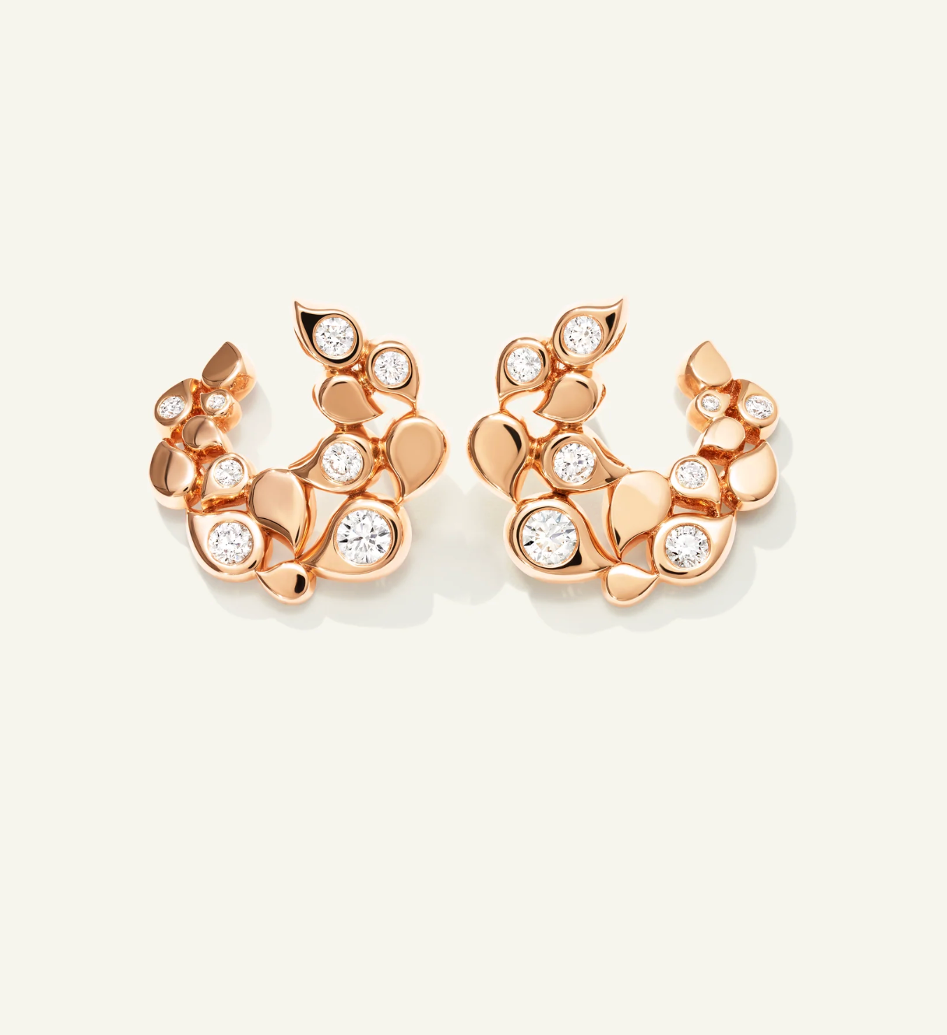 Ohrringe Snowflake Roségold mit Diamanten