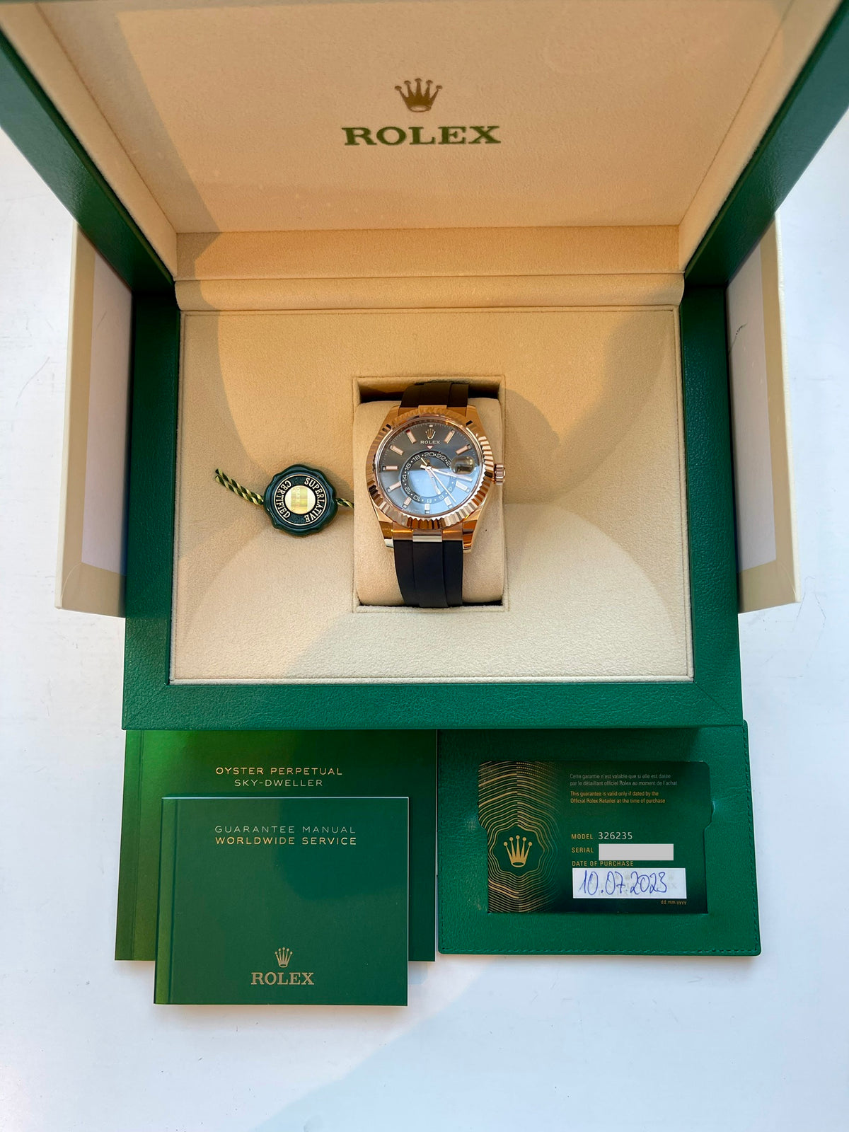 Sky-Dweller 42 Roségold mit Kautschukband / graues Zifferblatt / Everose (2023) - Juwelier Spliedt