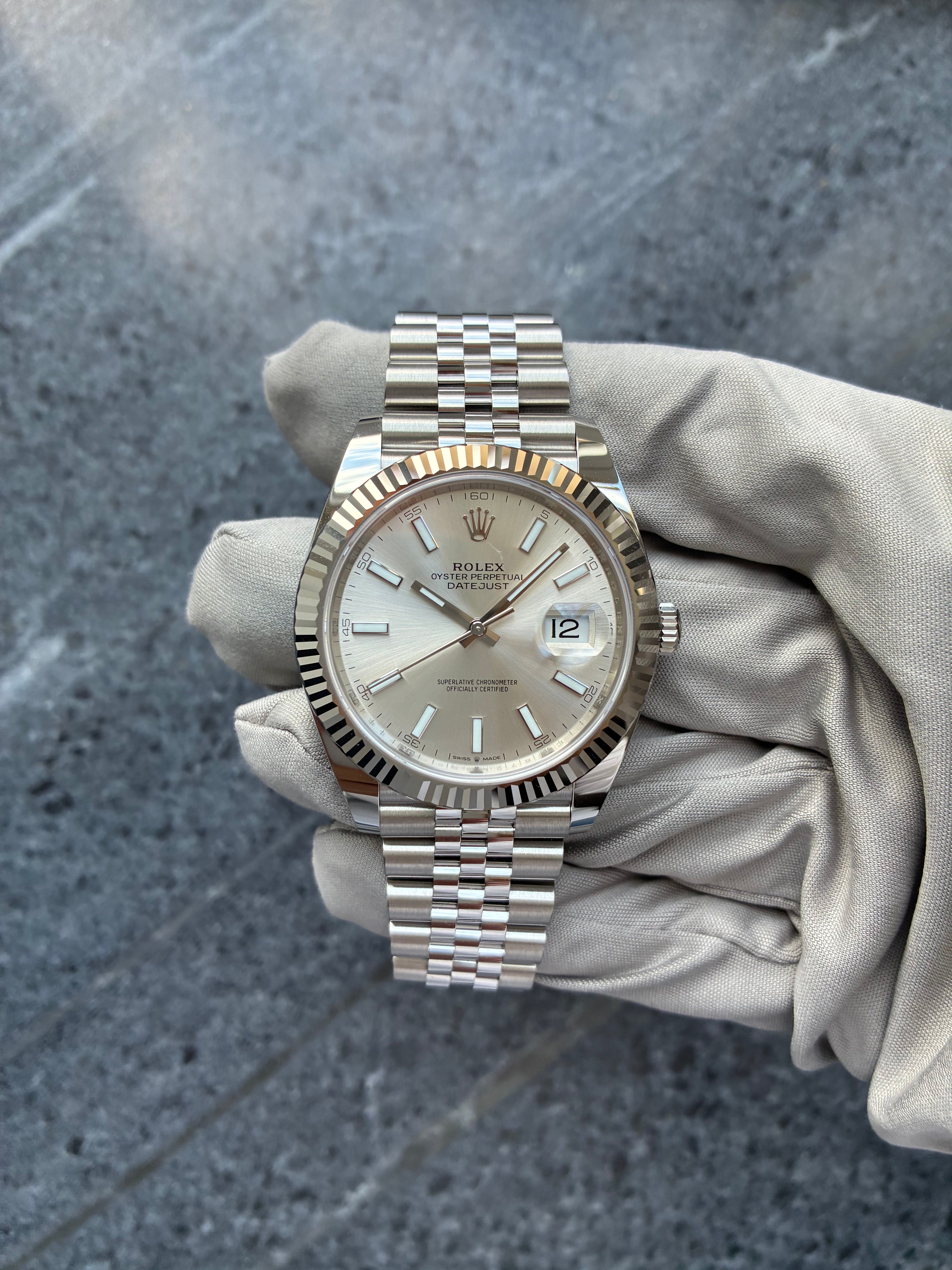 Datejust 41 / silver / unworn / perfect condt. / LC100 (2020)
