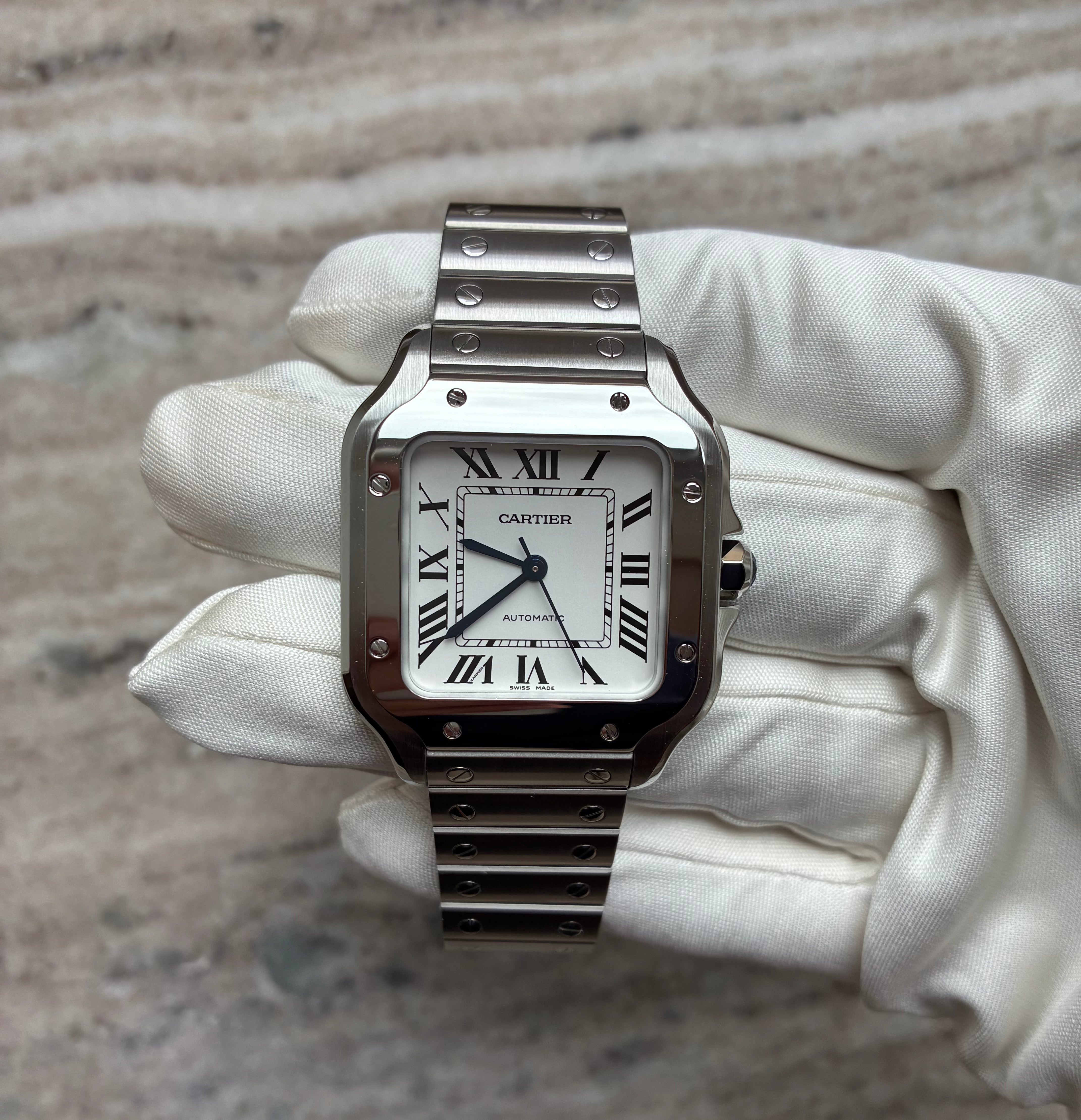 Santos de Cartier / Edelstahl 35mm / Ungetragen / 2. Armband / (2022)