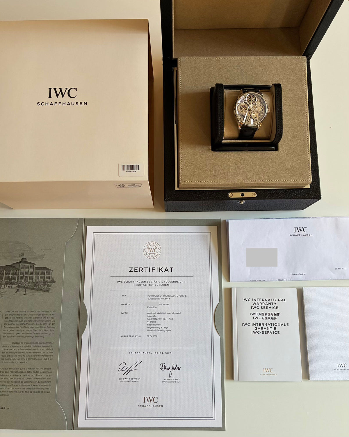 Portuguese Tourbillon Mystère Squelette Full Set / like new / IWC-Service 22 / Lmt. Edt. Nr.1/50 - Juwelier Spliedt