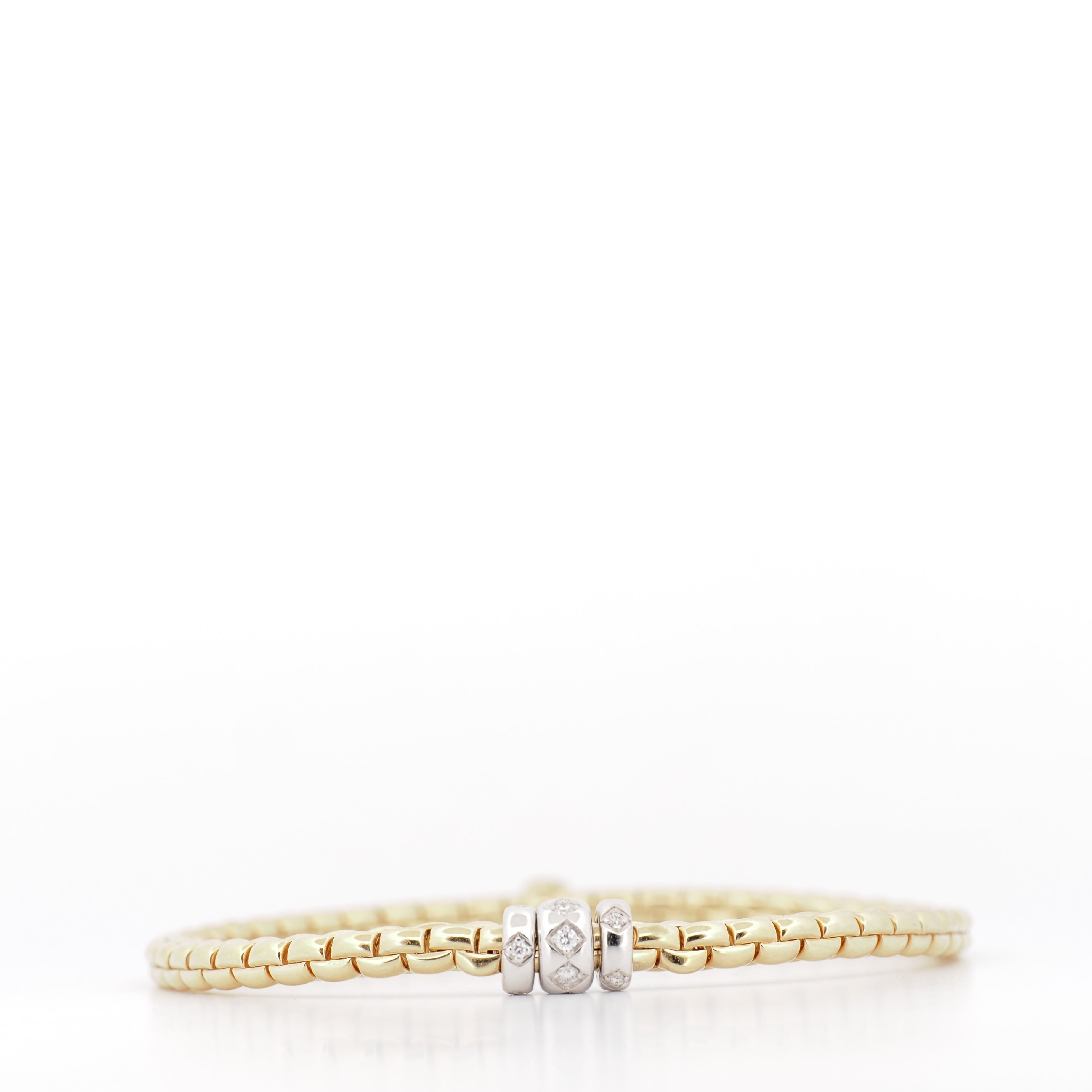 Fope - Fope Armband 18K Gelbgold mit rautenförmigen Diamanten Größe M - [product_sku]