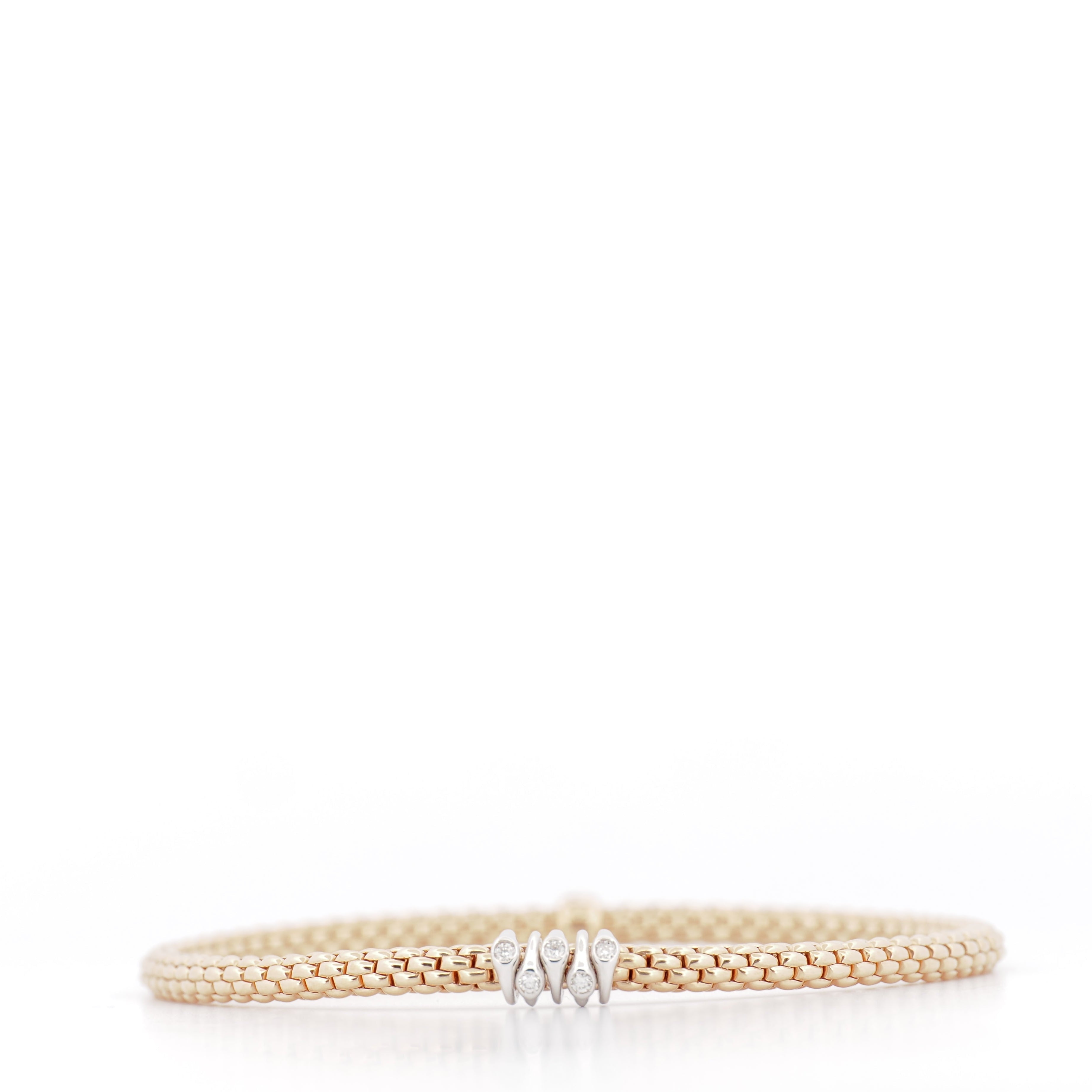 Fope - Fope Prima Armband mit 5 Brillanten Roségold Größe M - [product_sku]