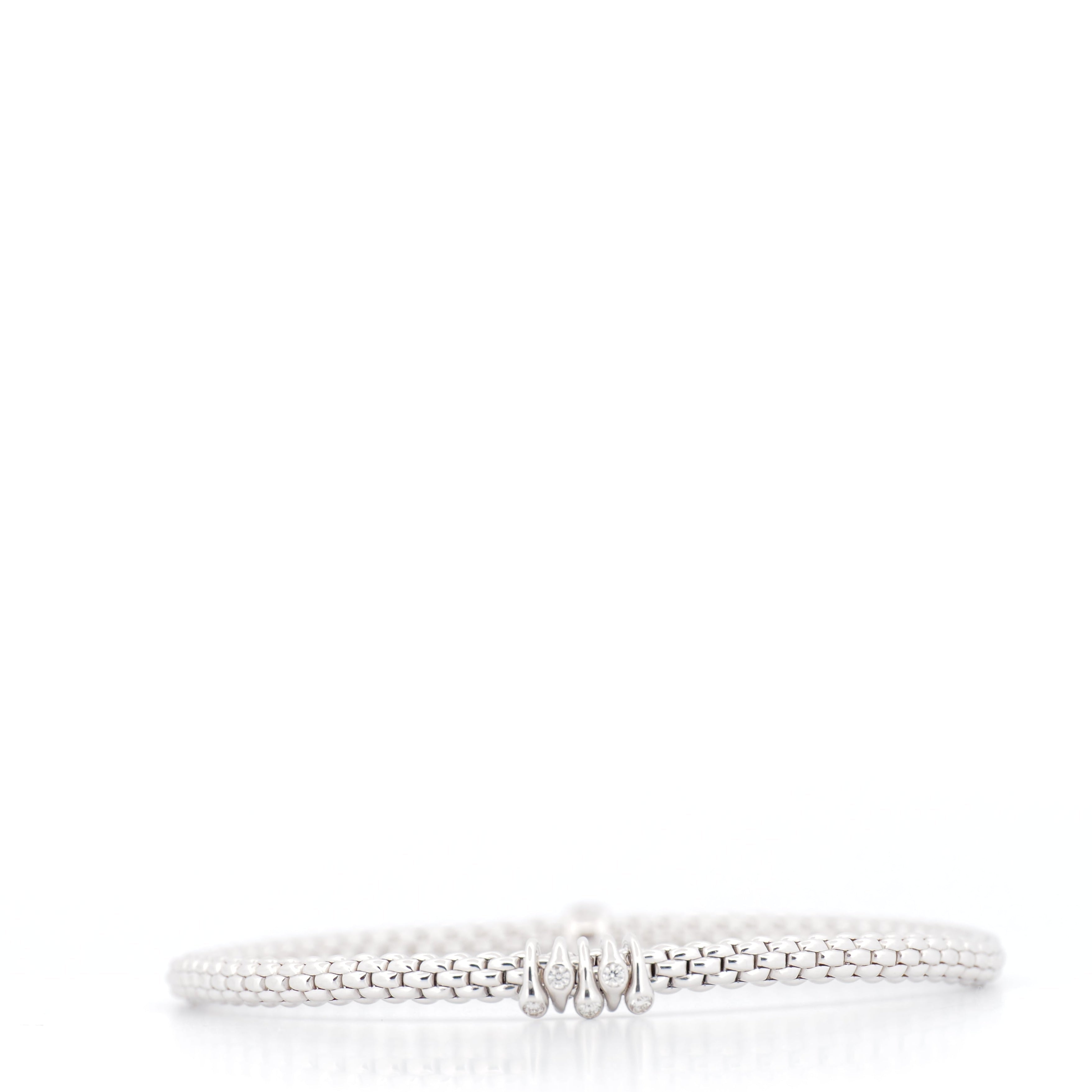 Fope - Fope Prima Armband mit 5 Brillanten Weißgold Größe S - [product_sku]