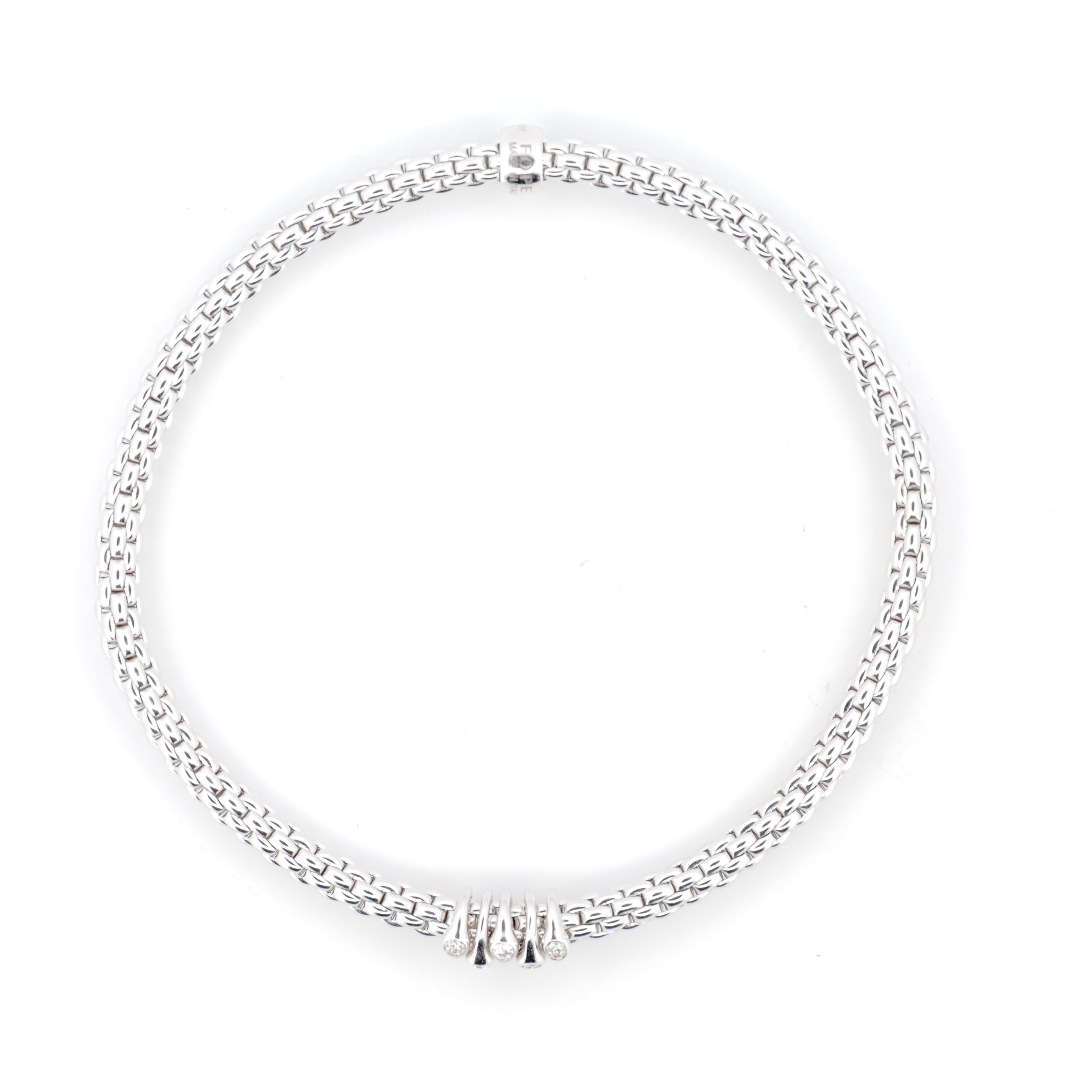 Fope - Fope Prima Armband mit 5 Brillanten Weißgold Größe S - [product_sku]