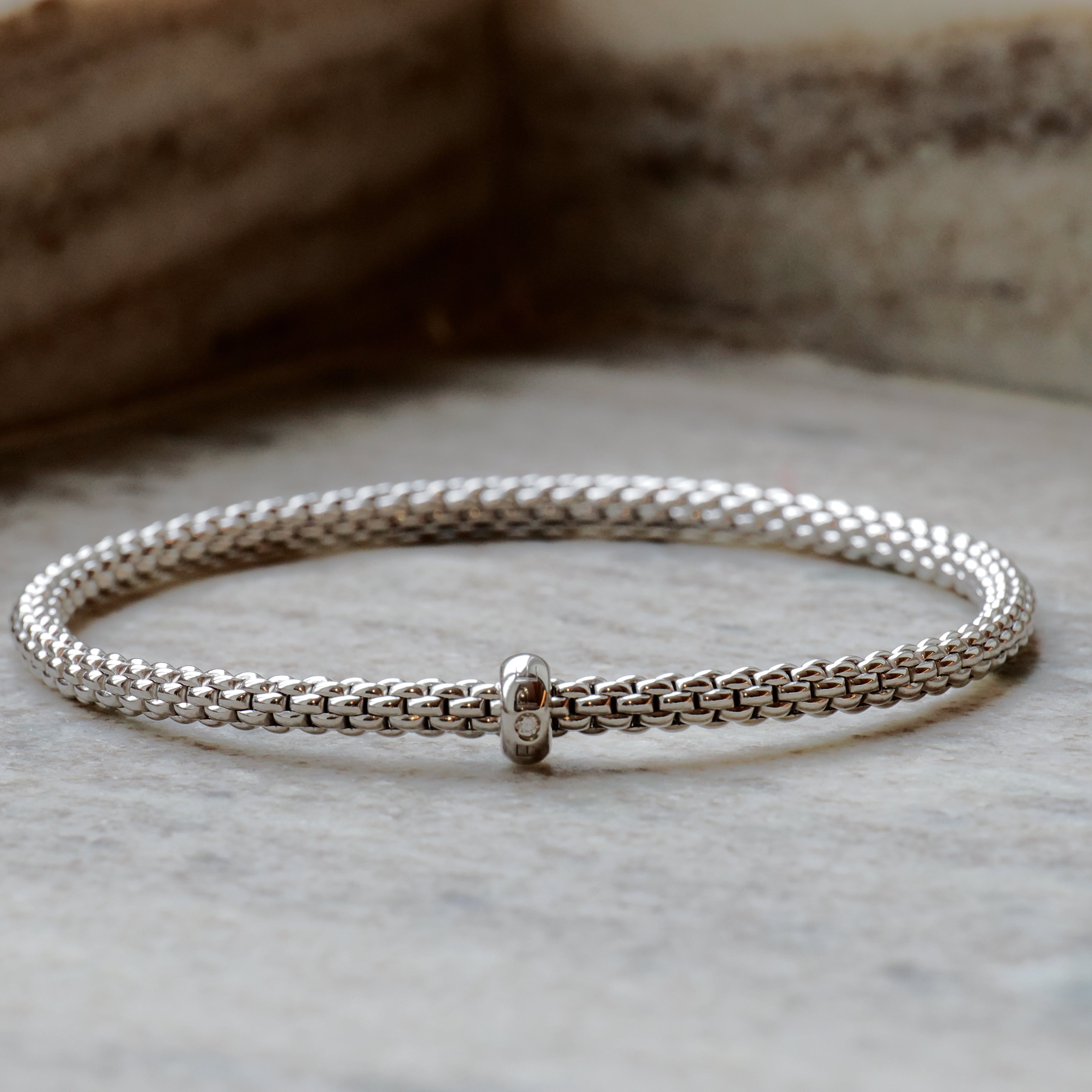 Fope - Fope Prima Flex it Armband in Weißgold mit Diamant Größe M - [product_sku]