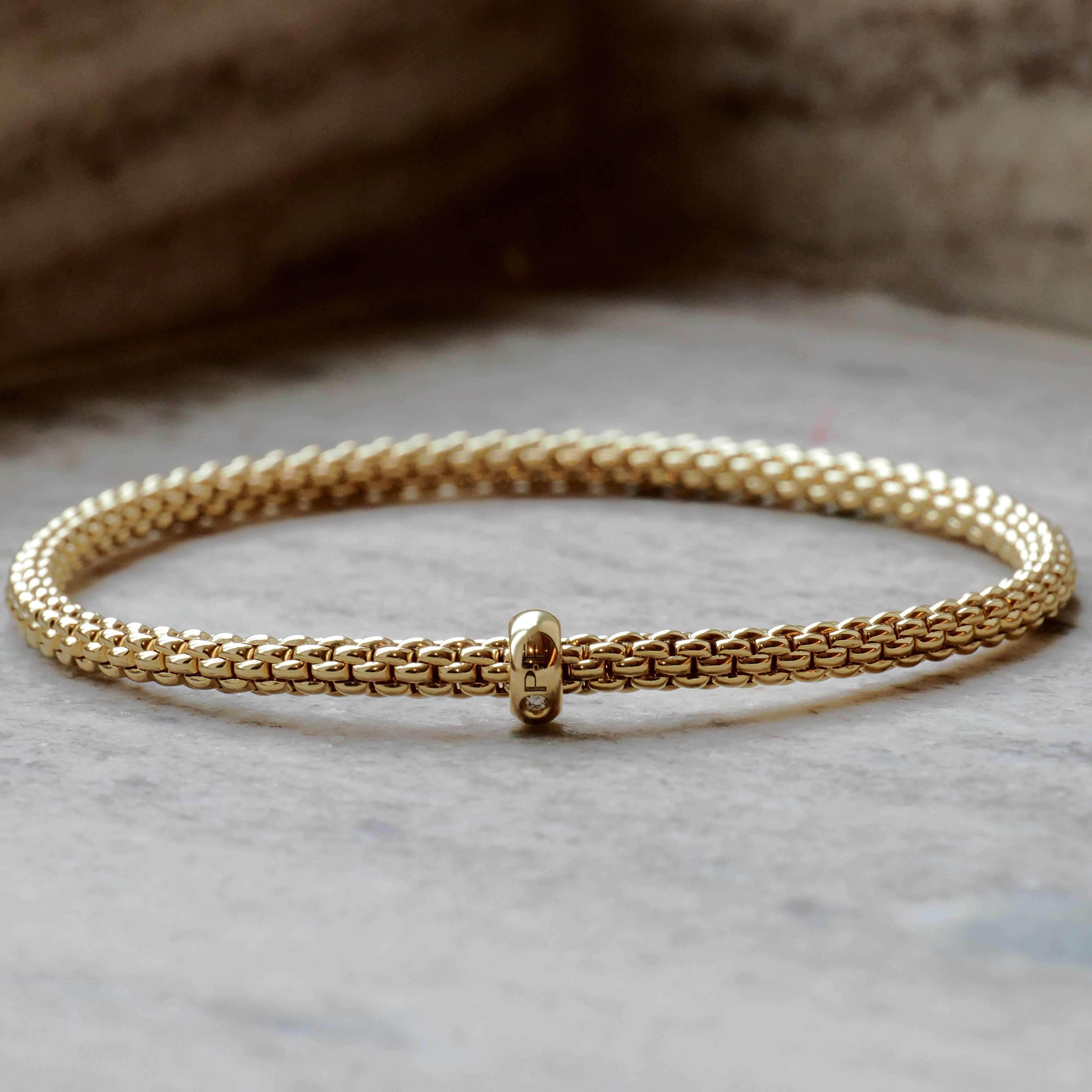 Fope - Fope Prima Flex it Armband in Gelbgold mit Diamant Größe M - [product_sku]