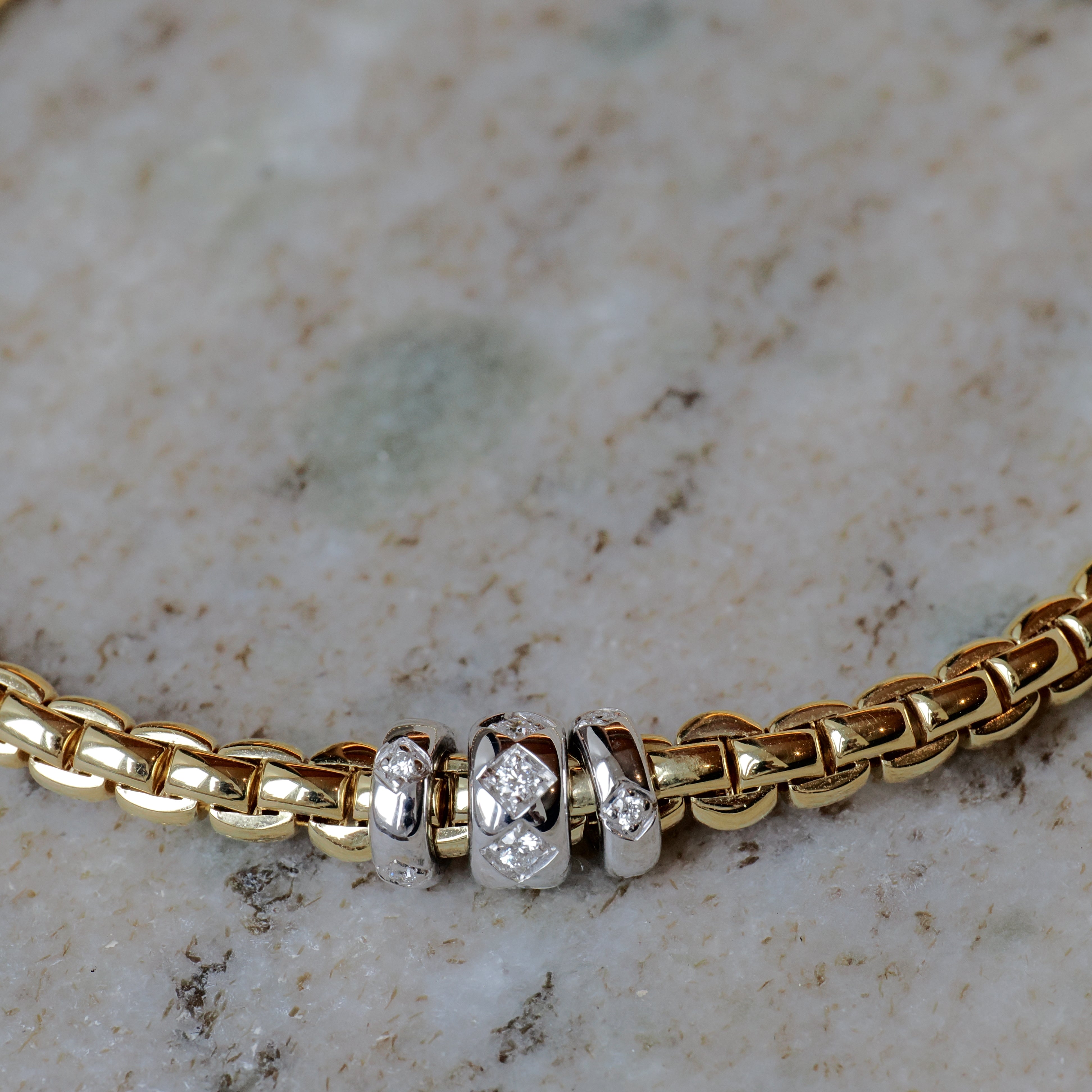 Fope - Fope Armband 18K Gelbgold mit rautenförmigen Diamanten Größe M - [product_sku]