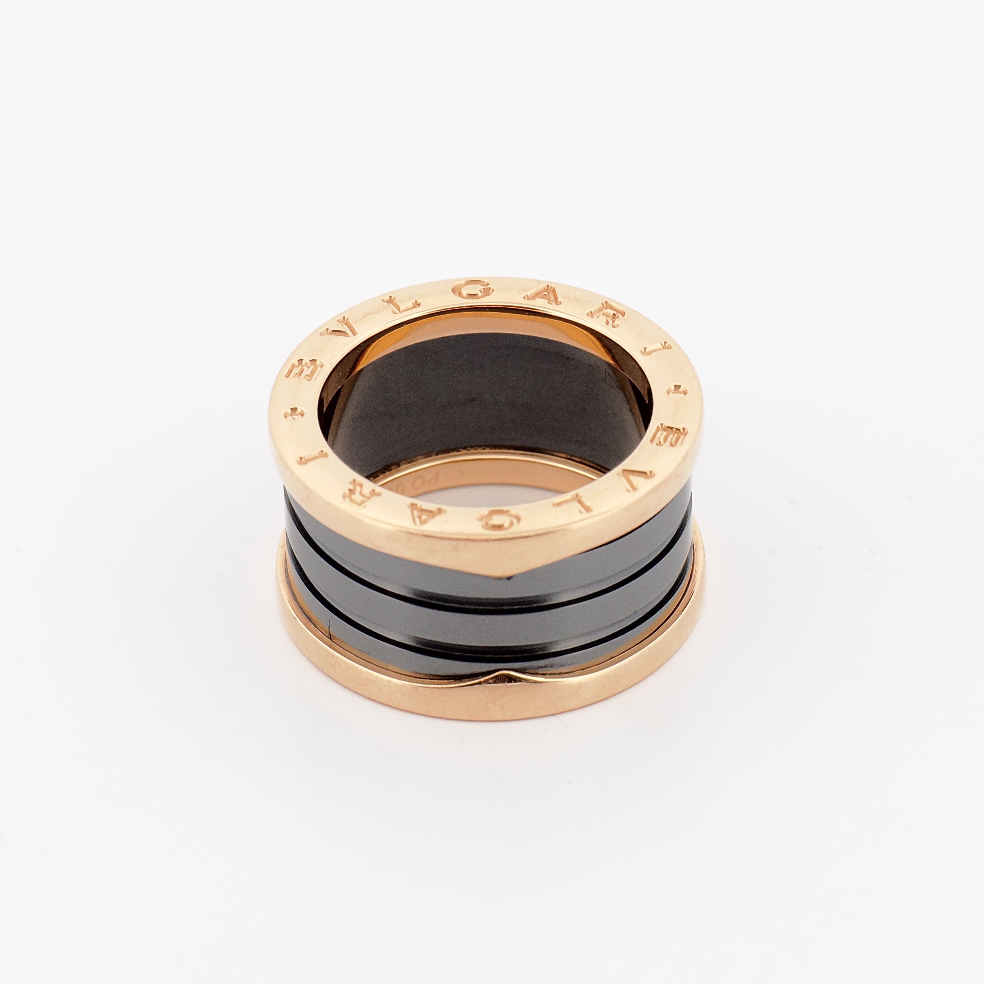 B.zero1 Ring - 18K Roségold mit Keramikspirale