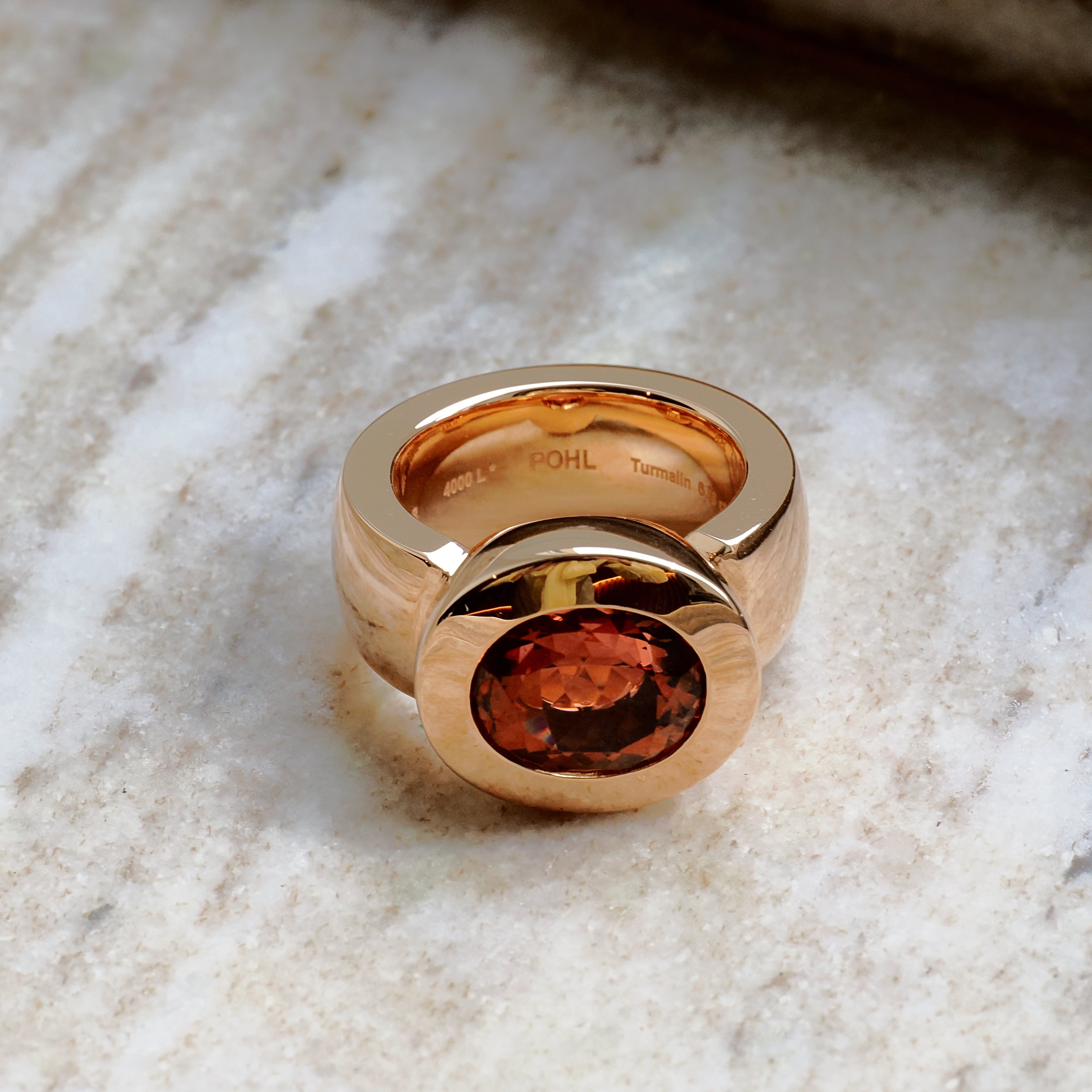 Ring #4000 L mit Turmalin 18K Roségold