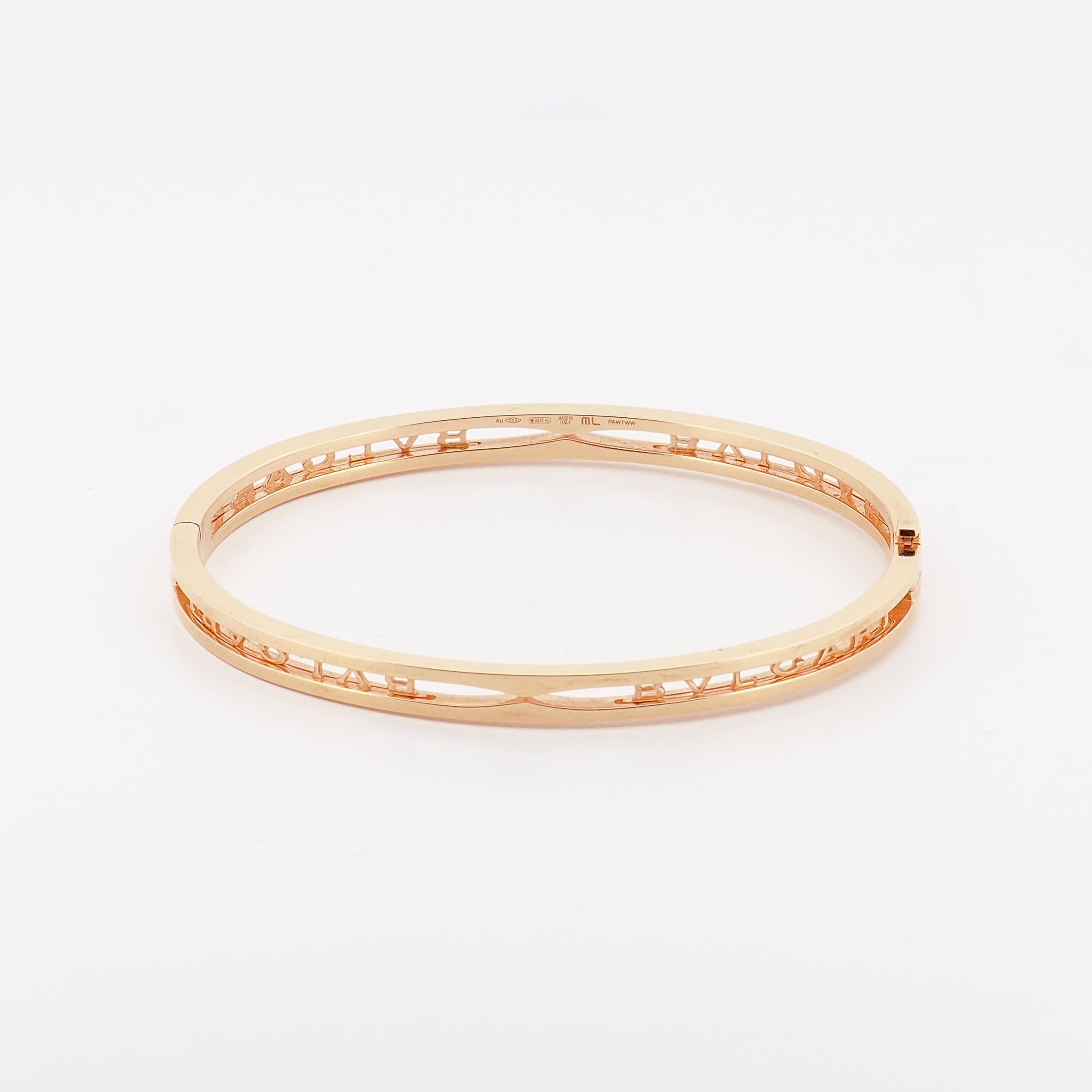 B.zero1 Armreif Roségold mit Bulgari Logo / S-M
