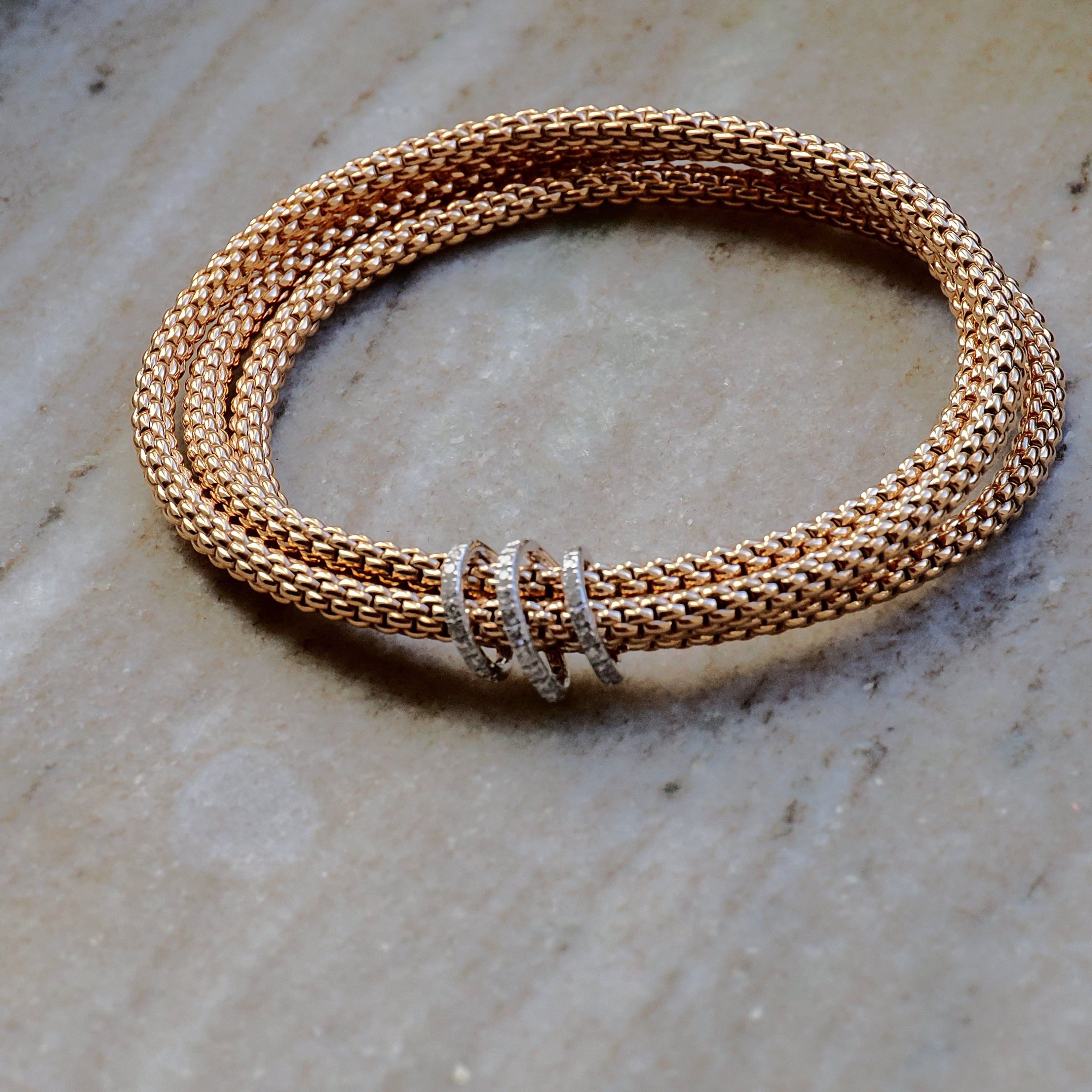 Flex'it Armband mit Pavébesatz in 18K Roségold Größe M
