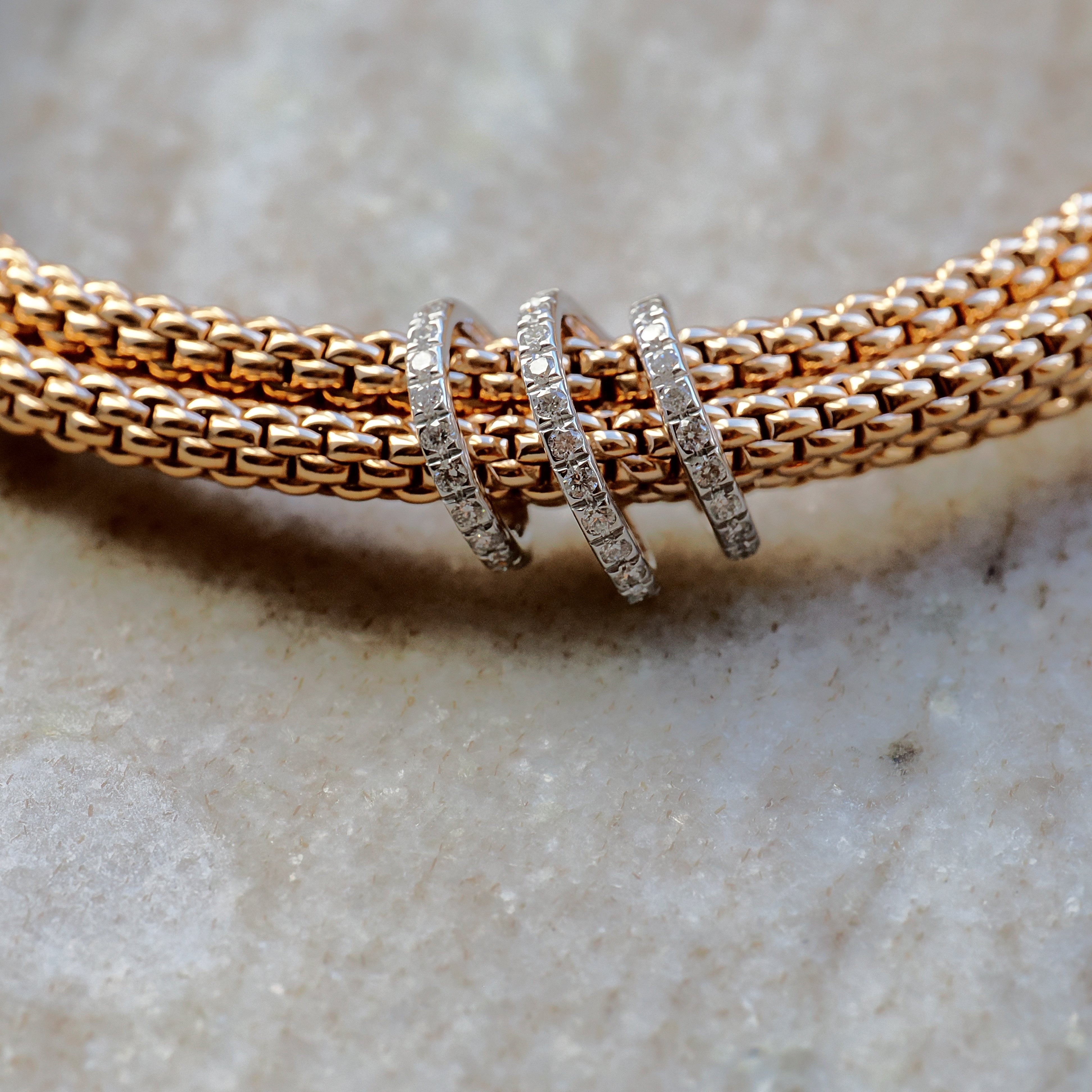 Flex'it Armband mit Pavébesatz in 18K Roségold Größe M