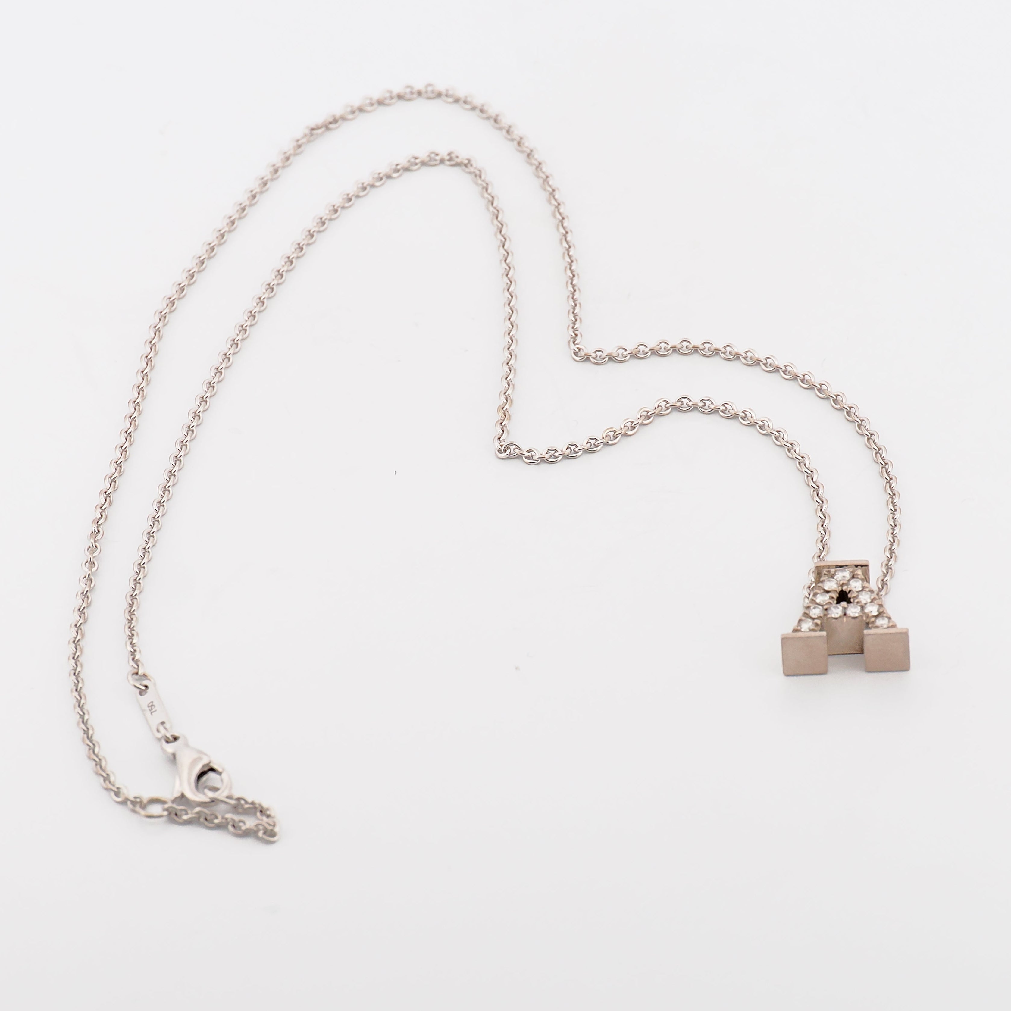 Collier Buchstabe "A" mit Brillanten 18K Weißgold