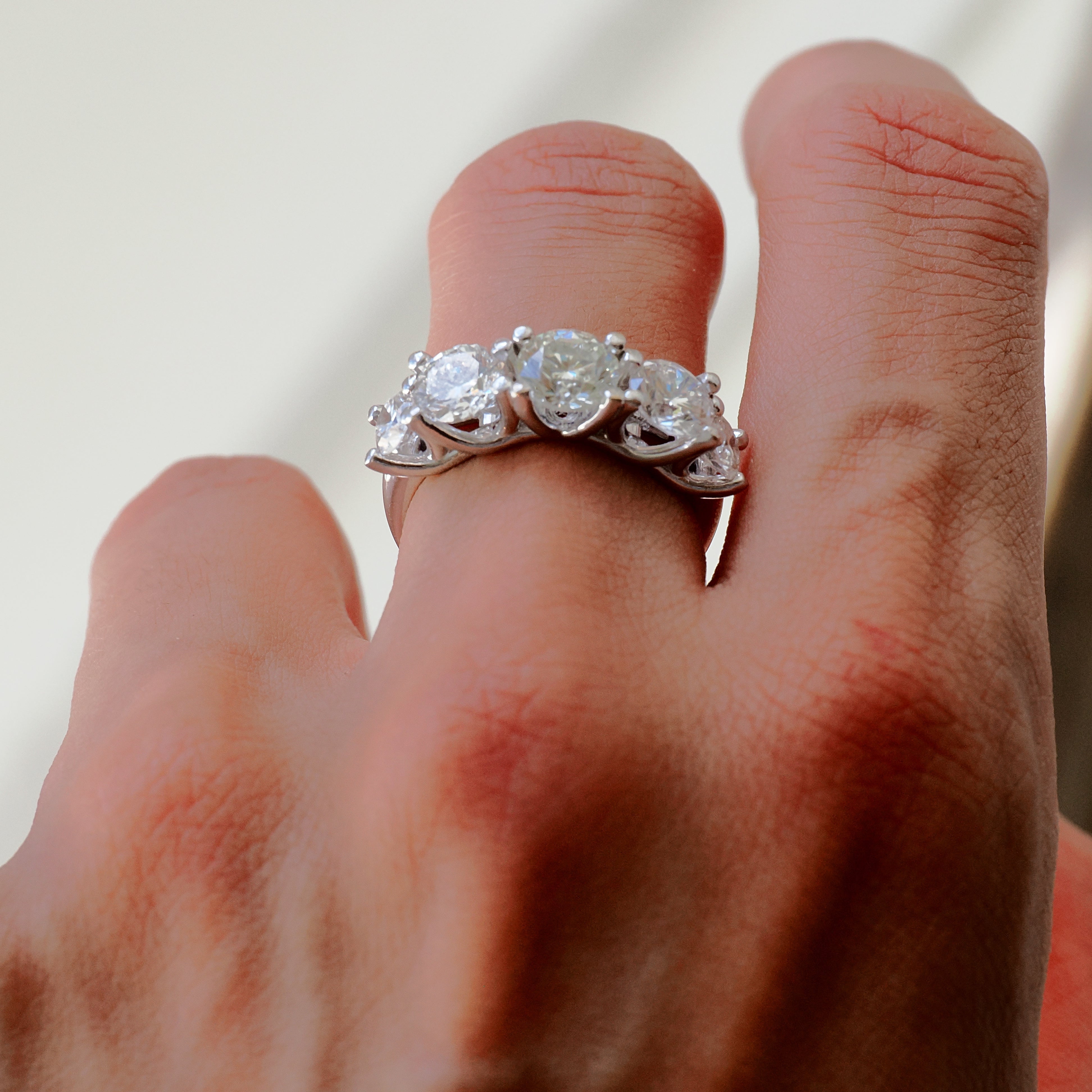 Vintage Halb Memoire Ring mit 5 Brillianten