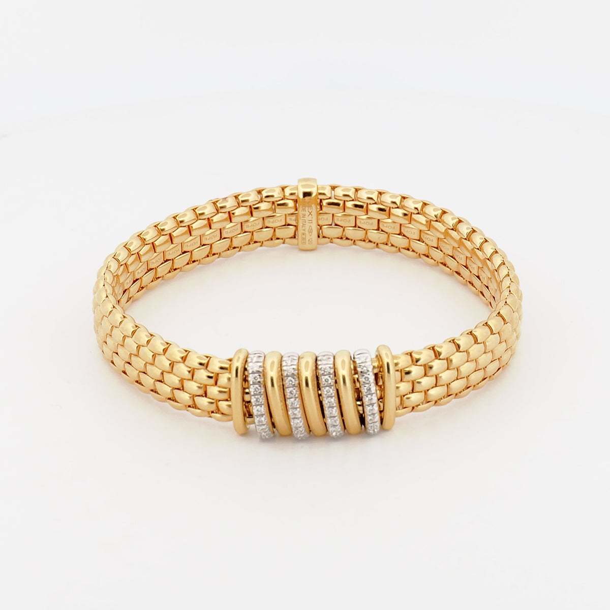 Flex'it Armband Triple-Mesh mit Pavé in 18K Gelbgold Gr. M