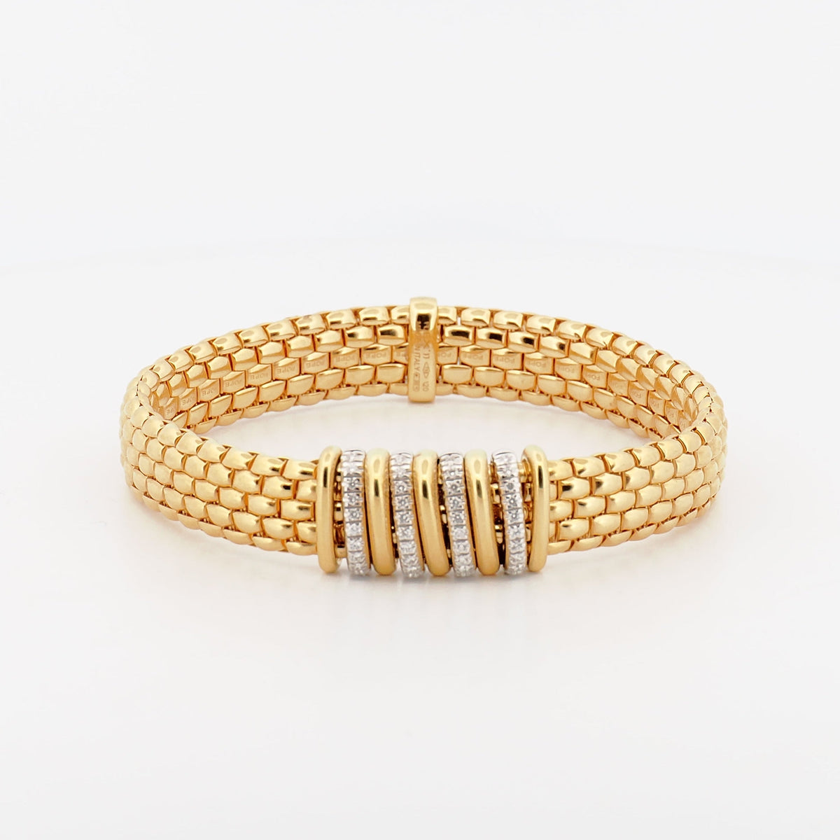 Flex'it Armband Triple-Mesh mit Pavé in 18K Gelbgold Gr. M