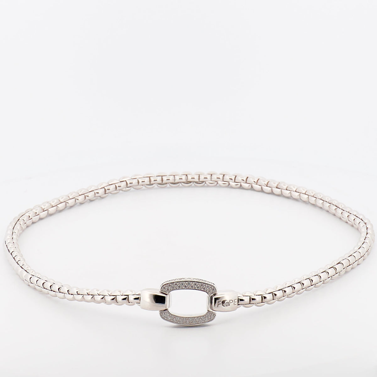 Flex'it Kette mit dekorativem Verschluss und Diamantpavé in 18K Weißgold