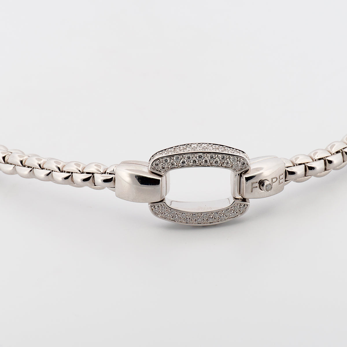 Flex'it Kette mit dekorativem Verschluss und Diamantpavé in 18K Weißgold