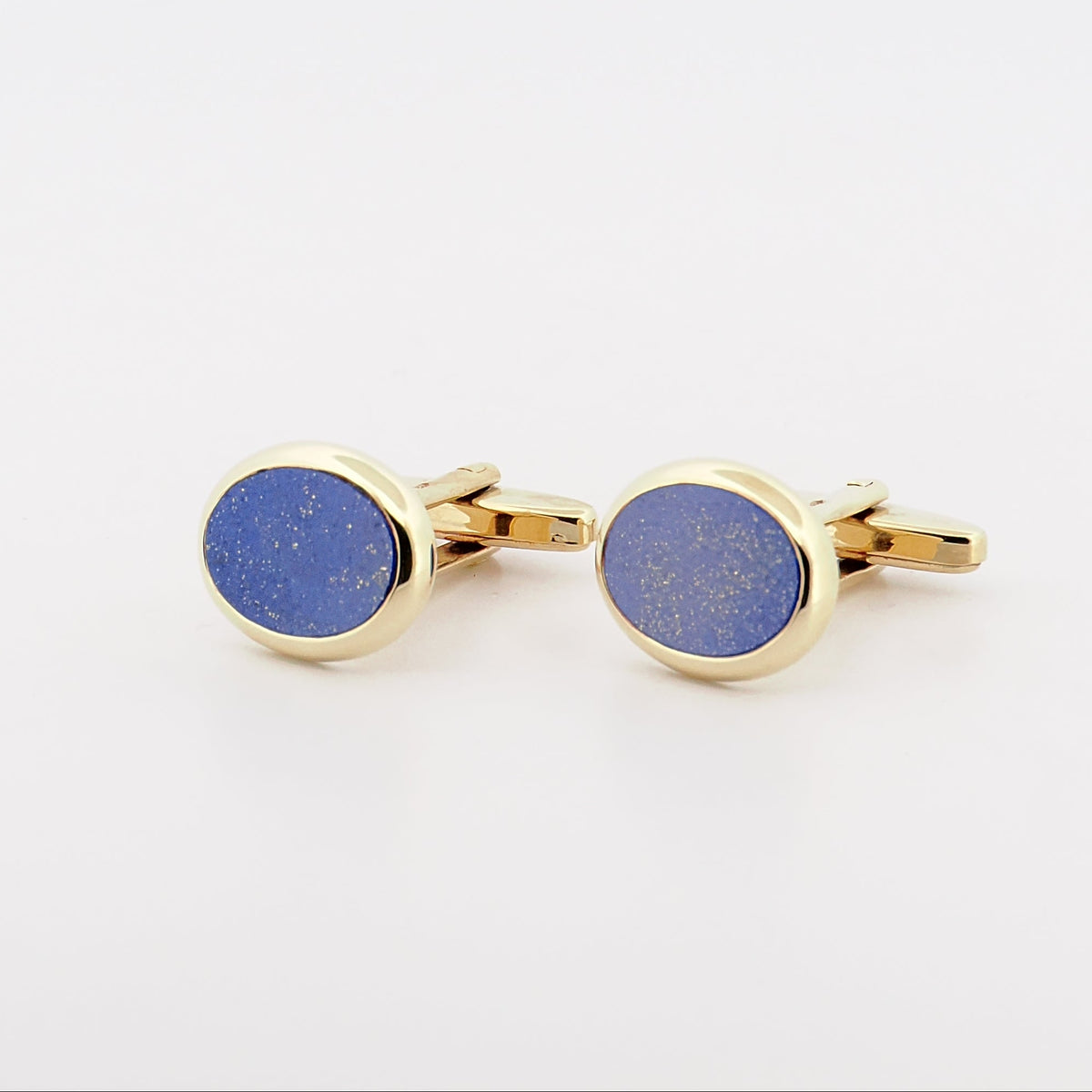 Vintage Manschettenknöpe in 14K Gelbgold und Lapislazuli