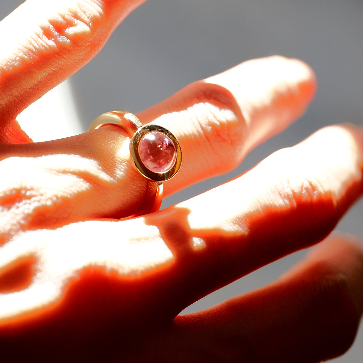 Ring in Roségold mit rosa Turmalin